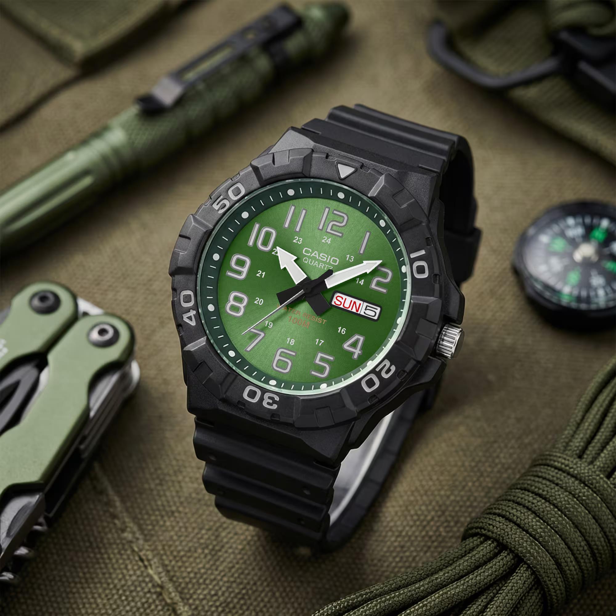 Casio Green Face Series Green Dial Resin Strap Men's Watch MRW-210H-3BVEF