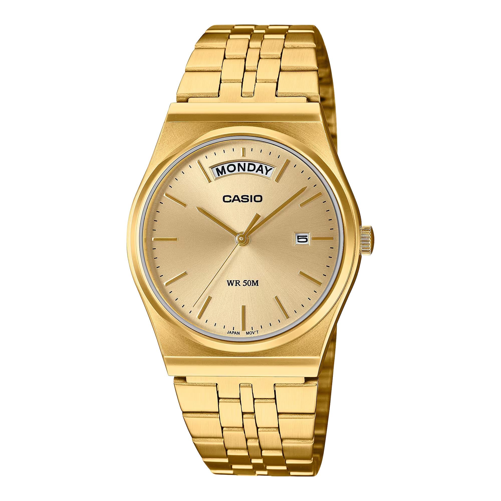 Casio Standard Quartz Gold Dial Steel Strap Watch MTP-B146G-9AVEF