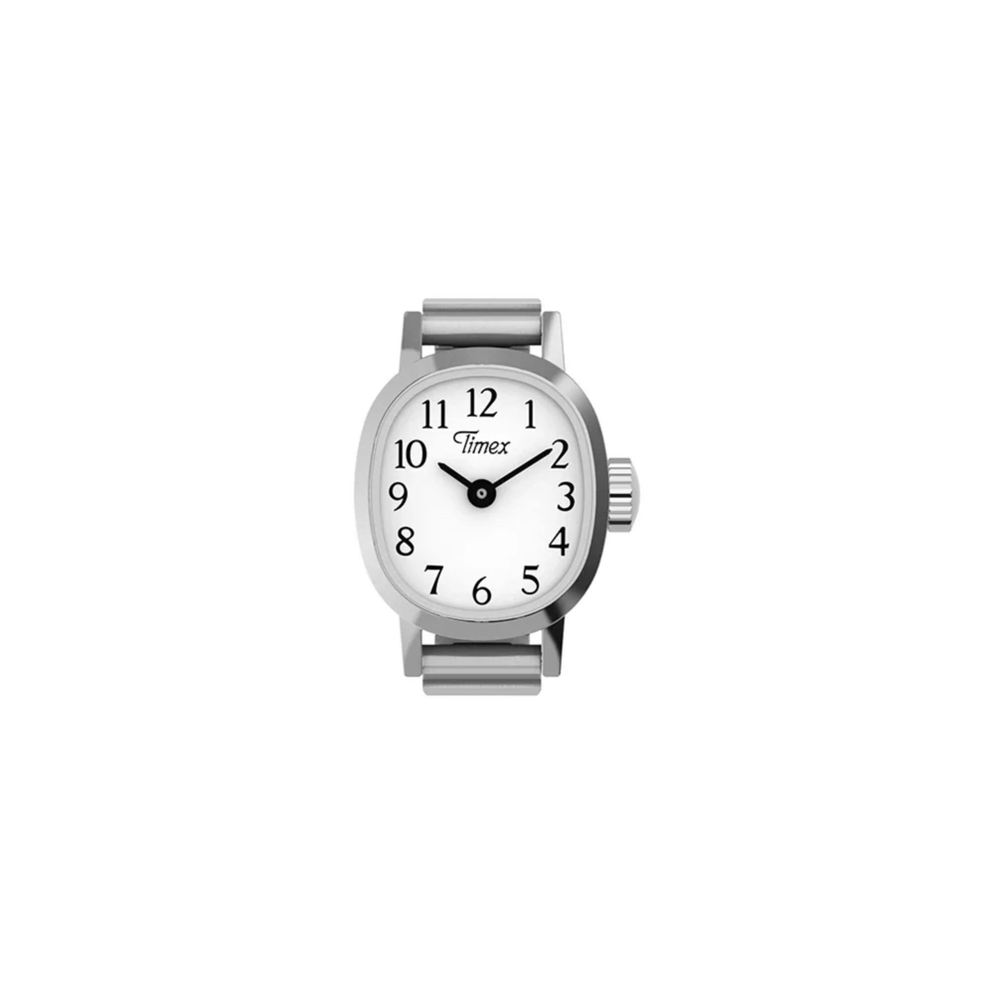 Timex Cavatina Silver Quartz White Dial Women's Ring Watch TW2Y70700