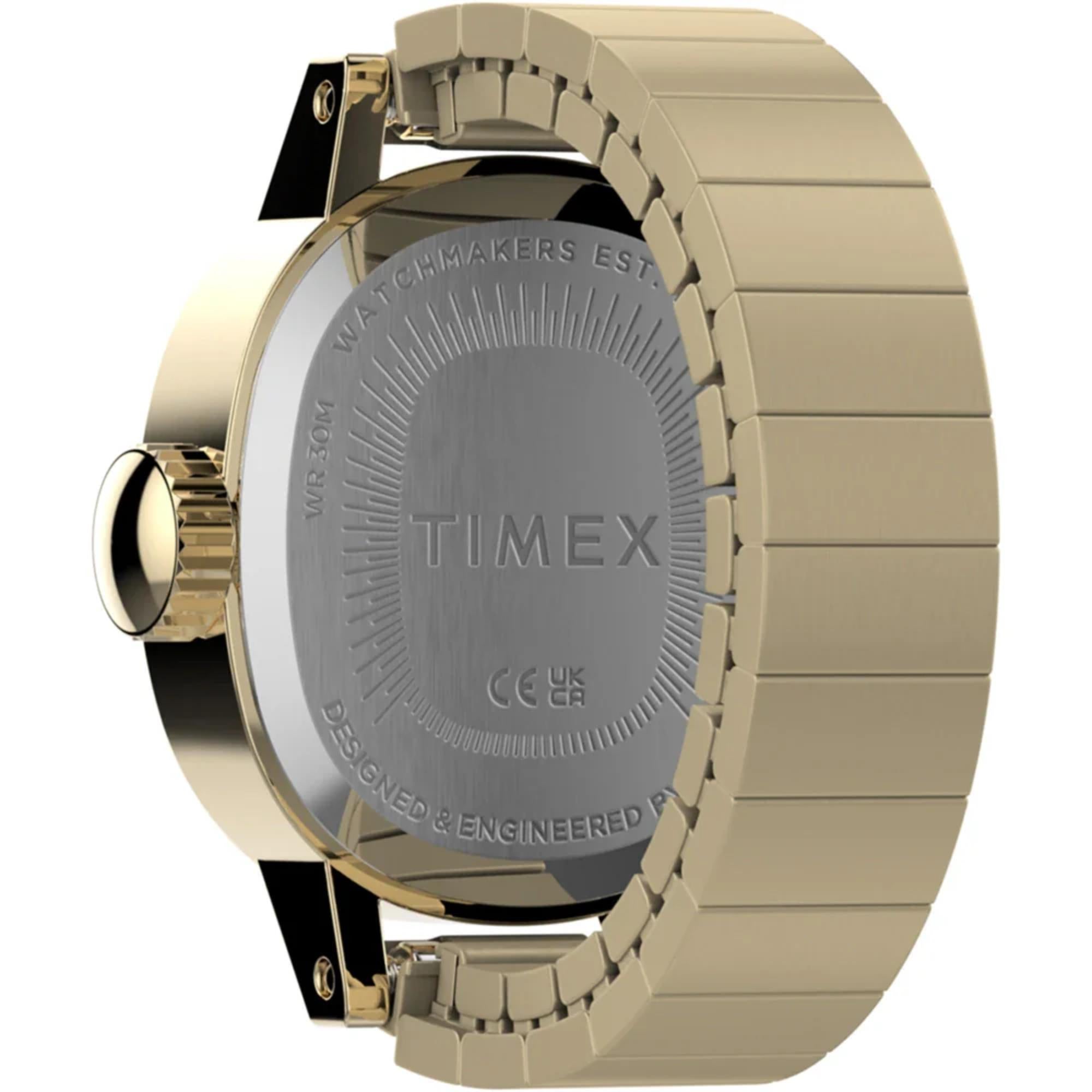 Timex Cavatina Gold Quartz White Dial Women's Ring Watch TW2Y70800