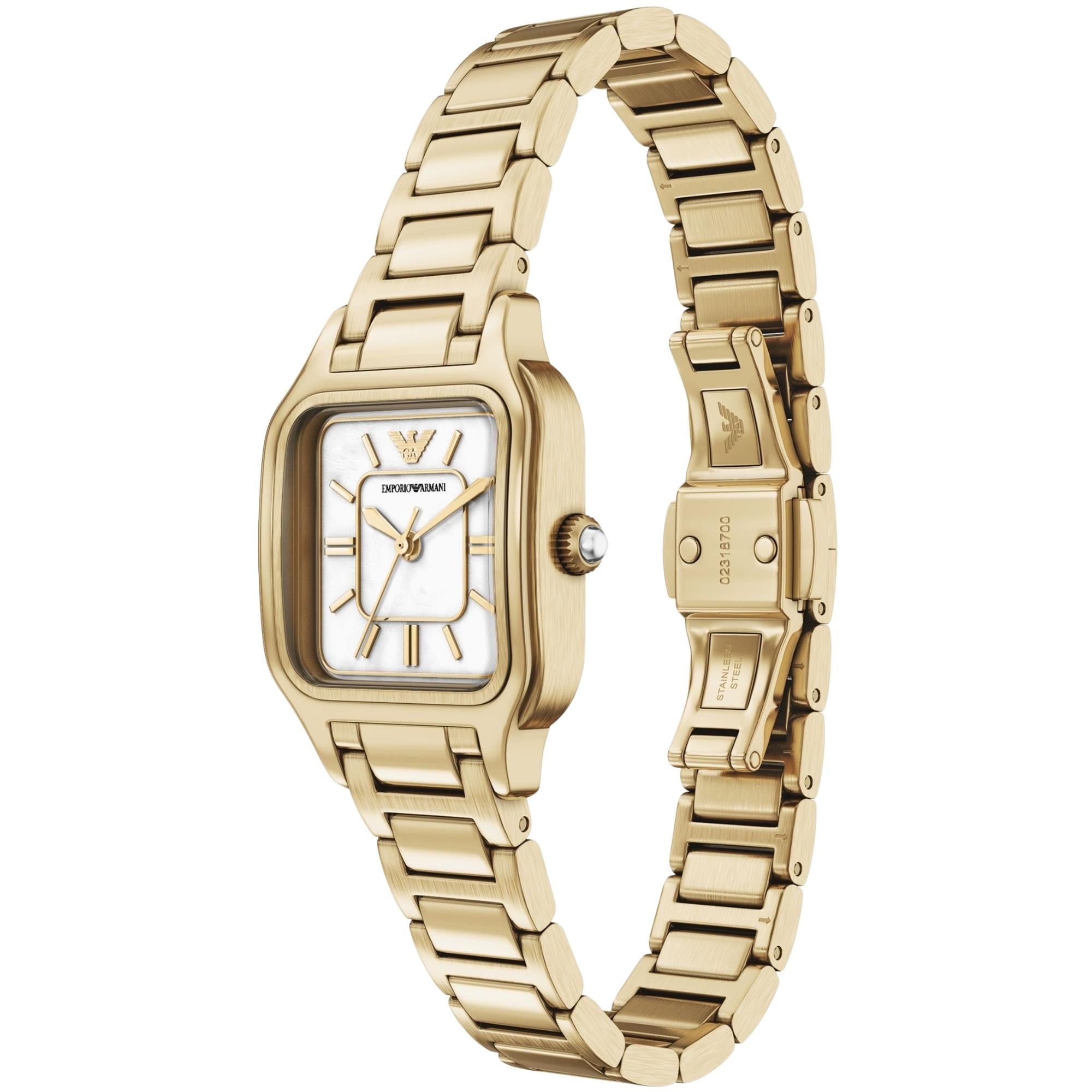 Emporio Armani Cecilia 26.5mm White Dial Steel Ladies Quartz Watch AR11744