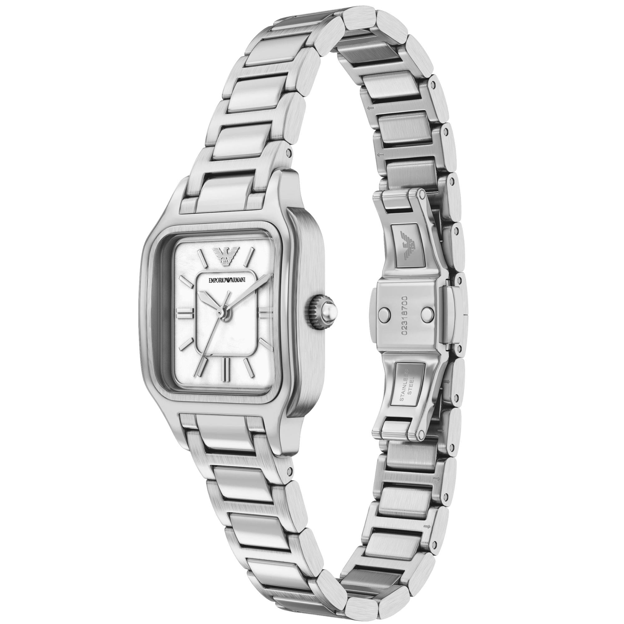 Emporio Armani Cecilia 35mm White Dial Steel Ladies Quartz Watch AR11742