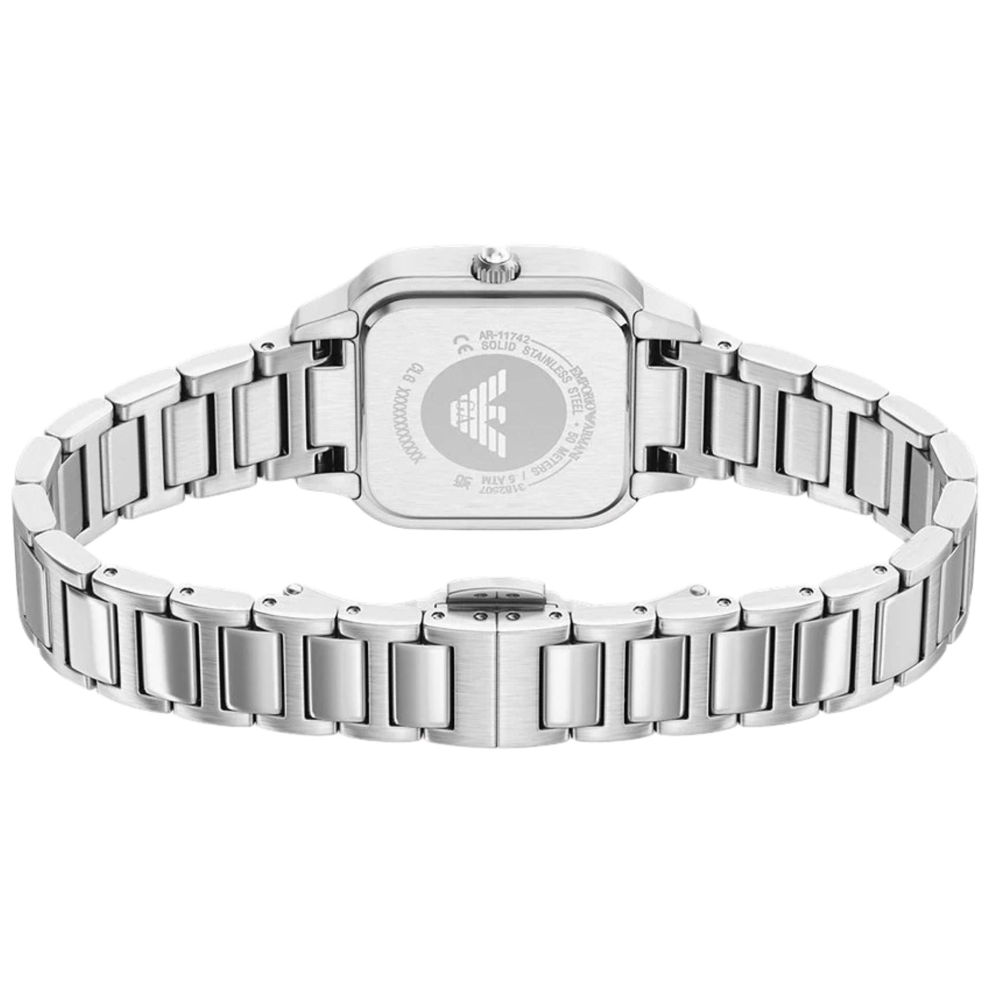 Emporio Armani Cecilia 35mm White Dial Steel Ladies Quartz Watch AR11742