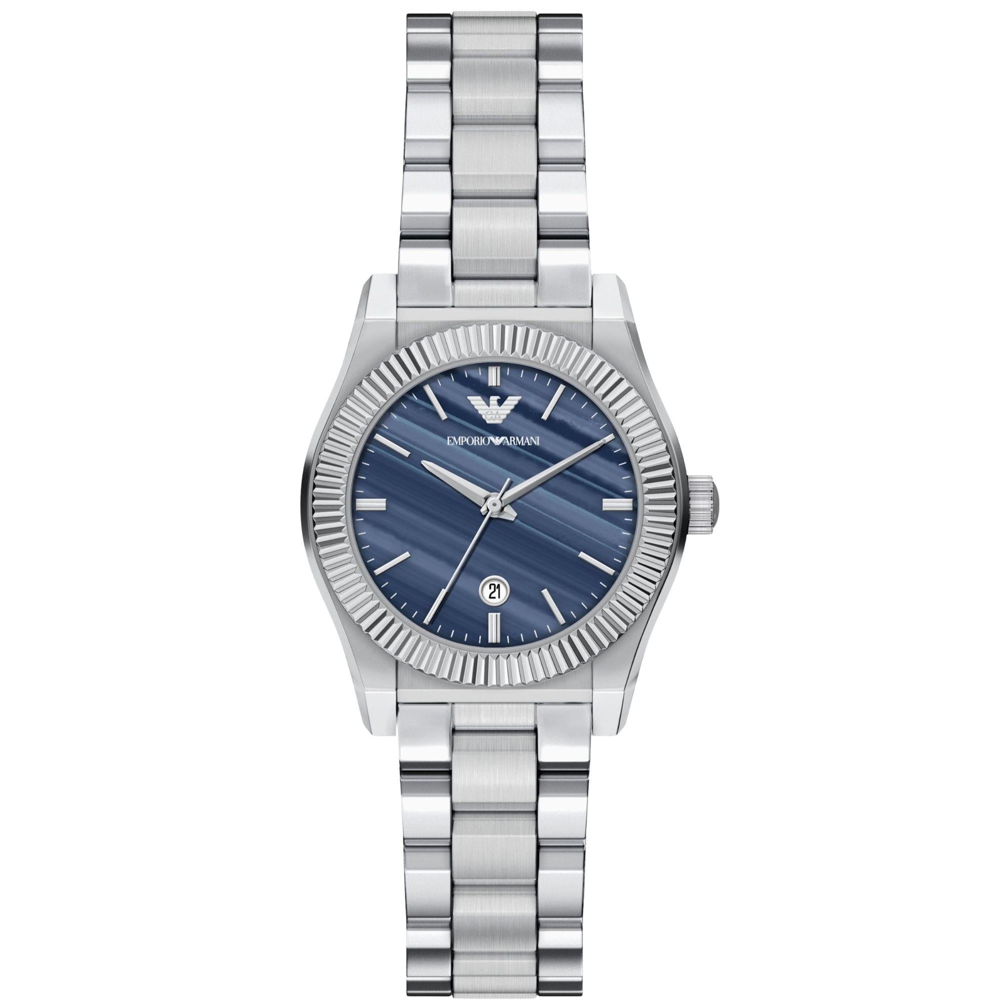 Emporio Armani Quartz Blue Dial Steel Strap Women's Watch AR11760