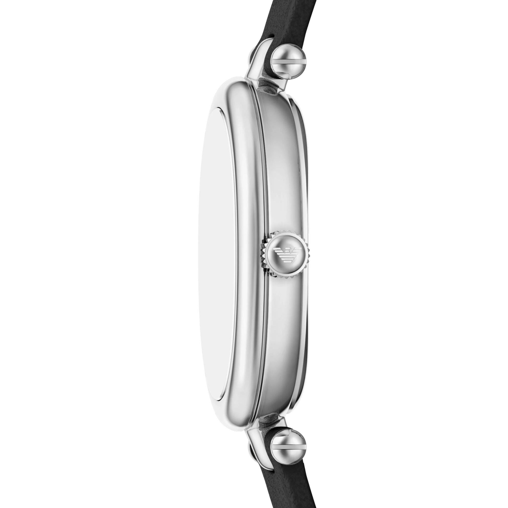 Emporio Armani Sinfonia 22mm White Mother Of Pearl Dial Leather Ladies Quartz Watch AR11778