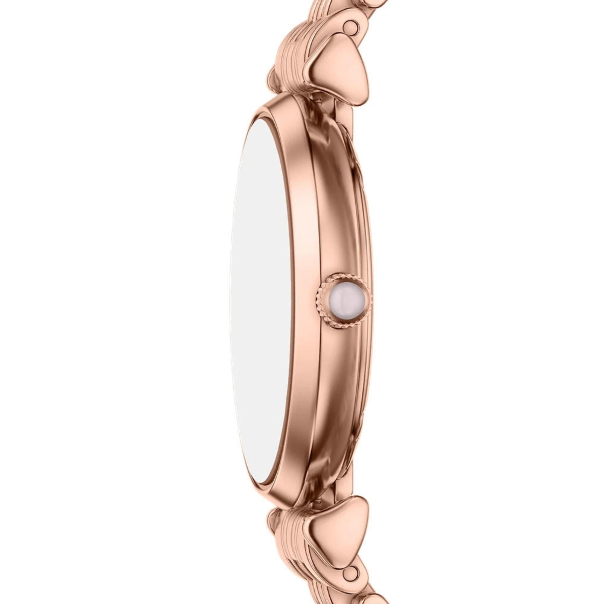 Emporio Armani Light Pink Sunray Dial Steel Strap Women's Watch AR11767