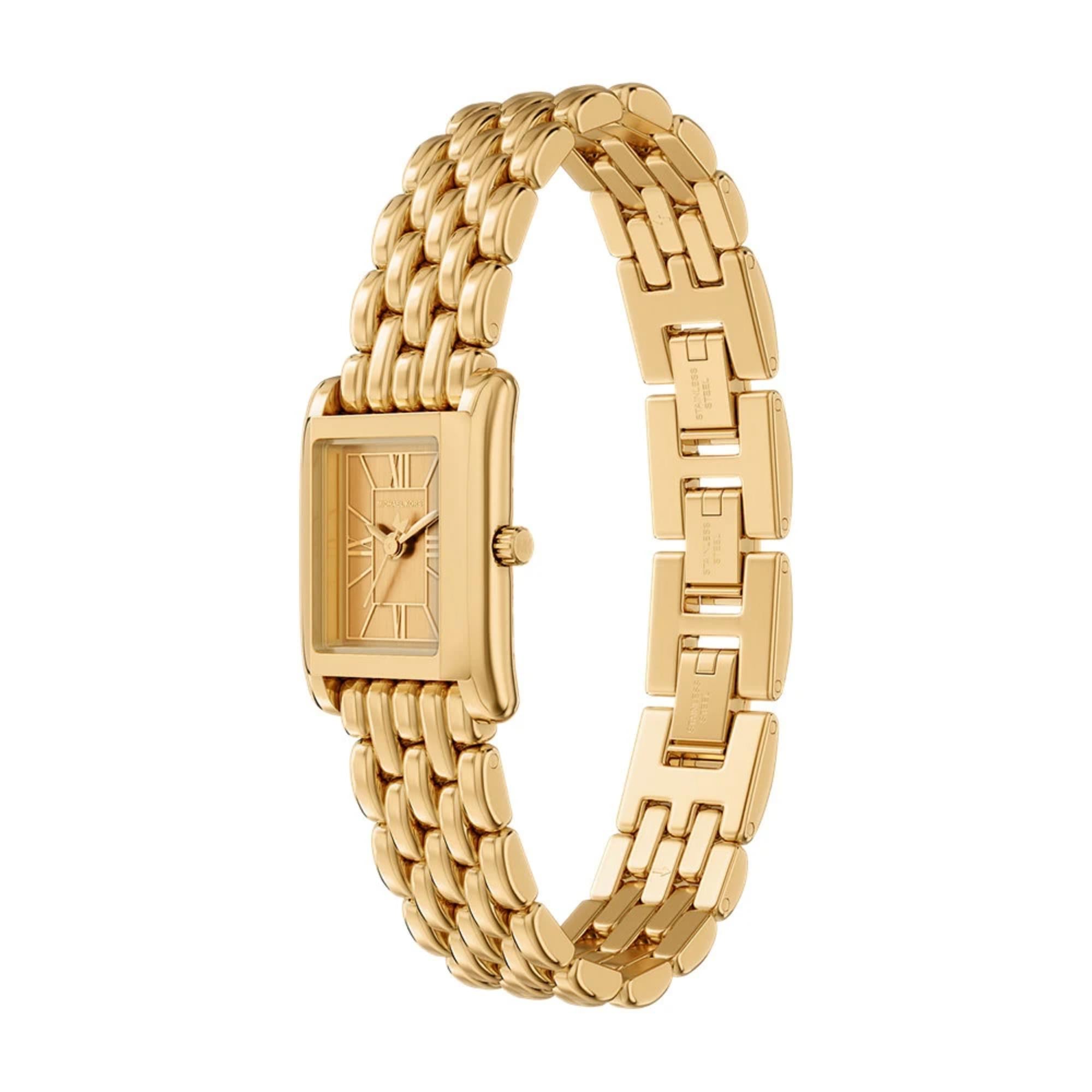 Michael Kors Petite Essex Gold Dial Steel Strap Women's Watch MK4997
