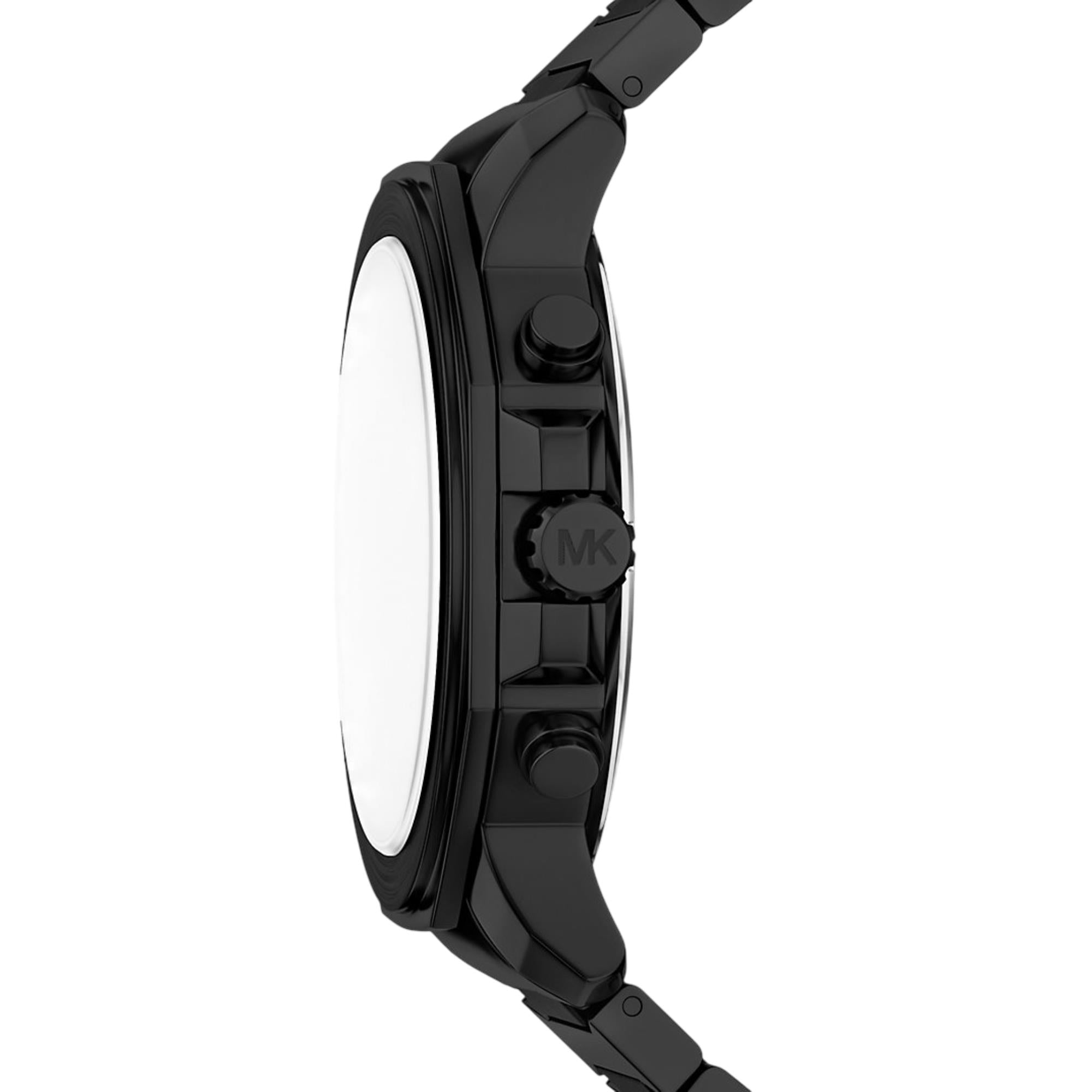 Michael Kors Oversized Prescott Chronograph Black Dial Steel Strap Men's Watch MK9252