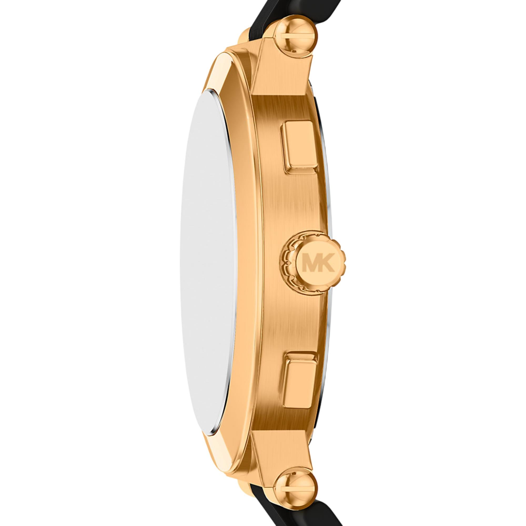 Michael Kors Oversized Billie Chronograph Black Dial Silicone Strap Men's Watch MK9253