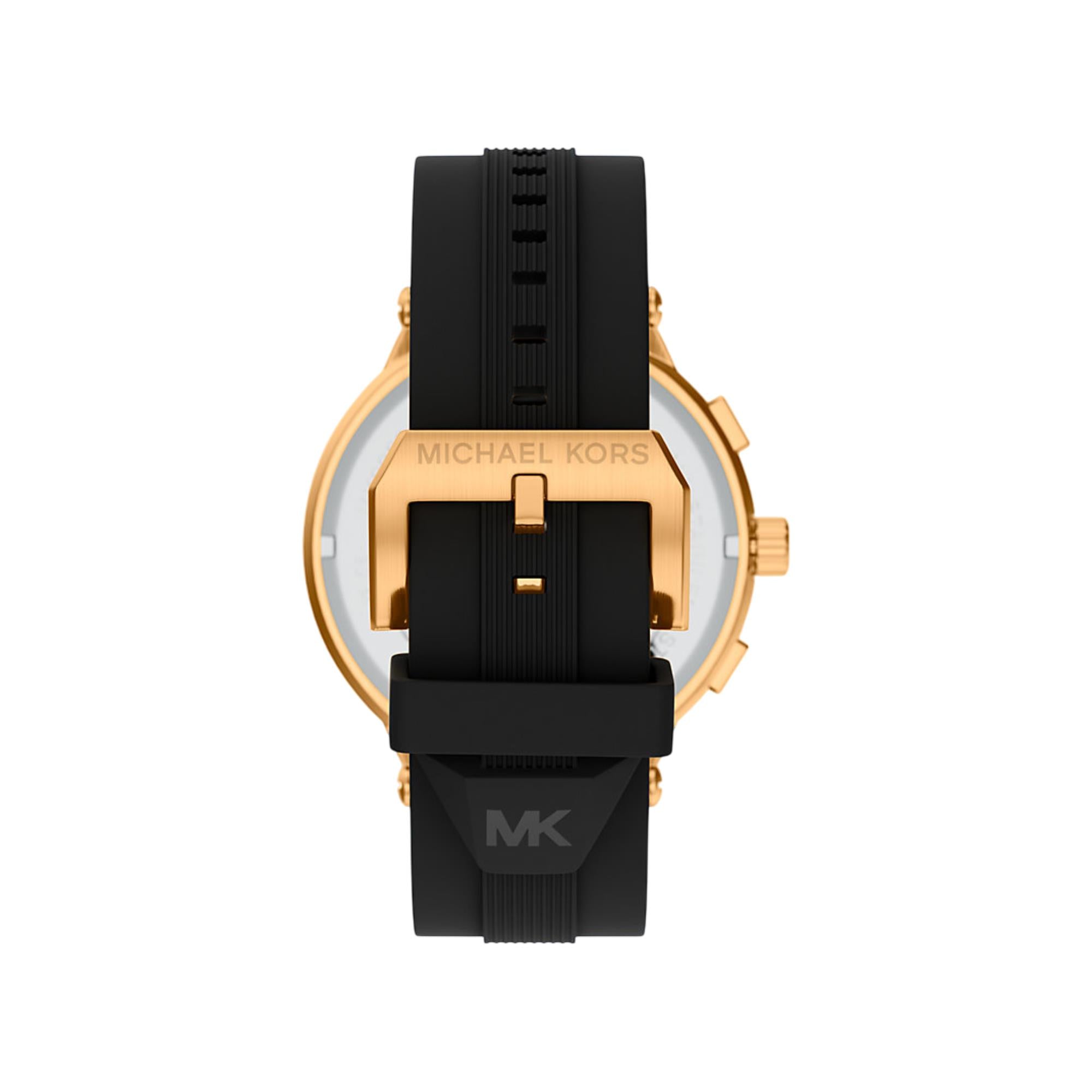 Michael Kors Oversized Billie Chronograph Black Dial Silicone Strap Men's Watch MK9253