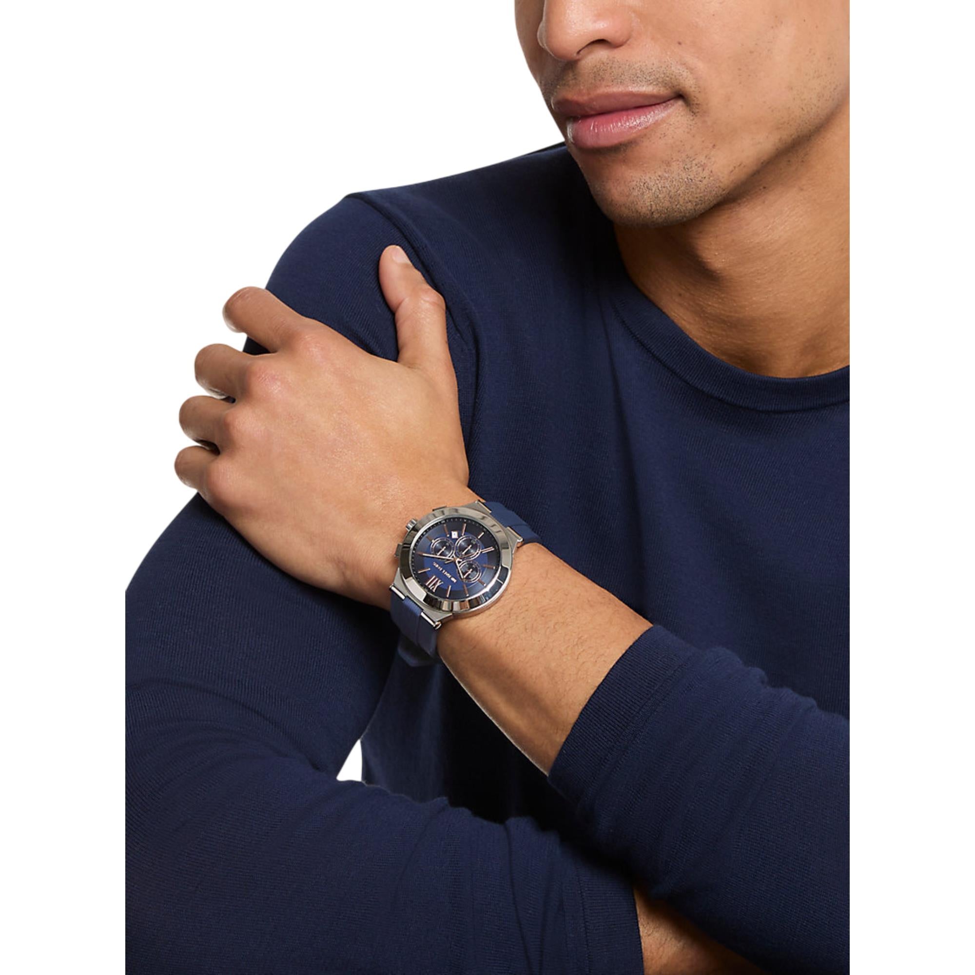 Michael Kors Oversized Billie Chronograph Blue Dial Silicone Strap Men's Watch MK9254