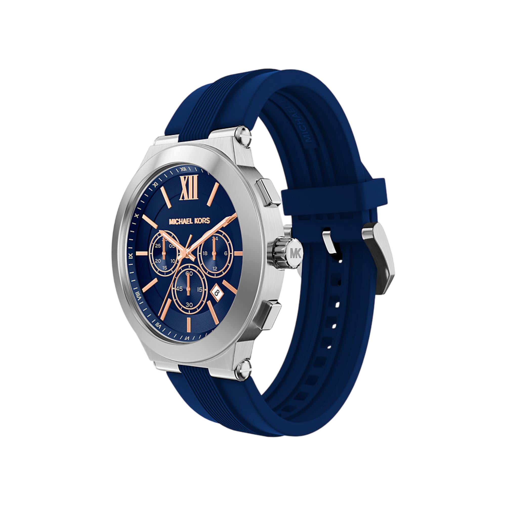 Michael Kors Oversized Billie Chronograph Blue Dial Silicone Strap Men's Watch MK9254