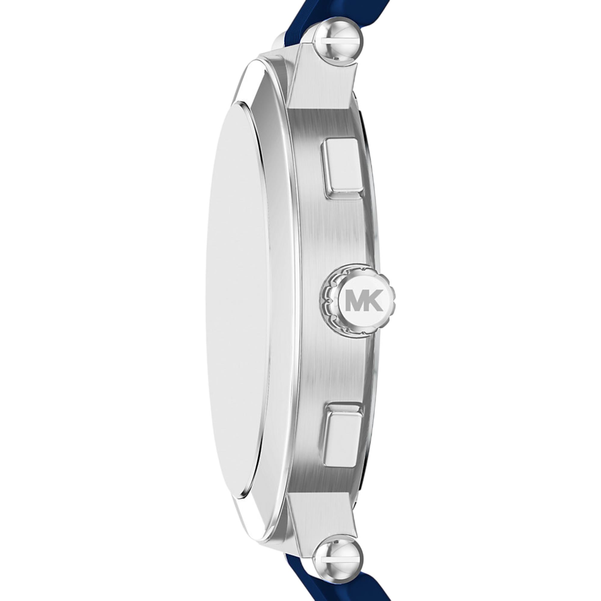 Michael Kors Oversized Billie Chronograph Blue Dial Silicone Strap Men's Watch MK9254
