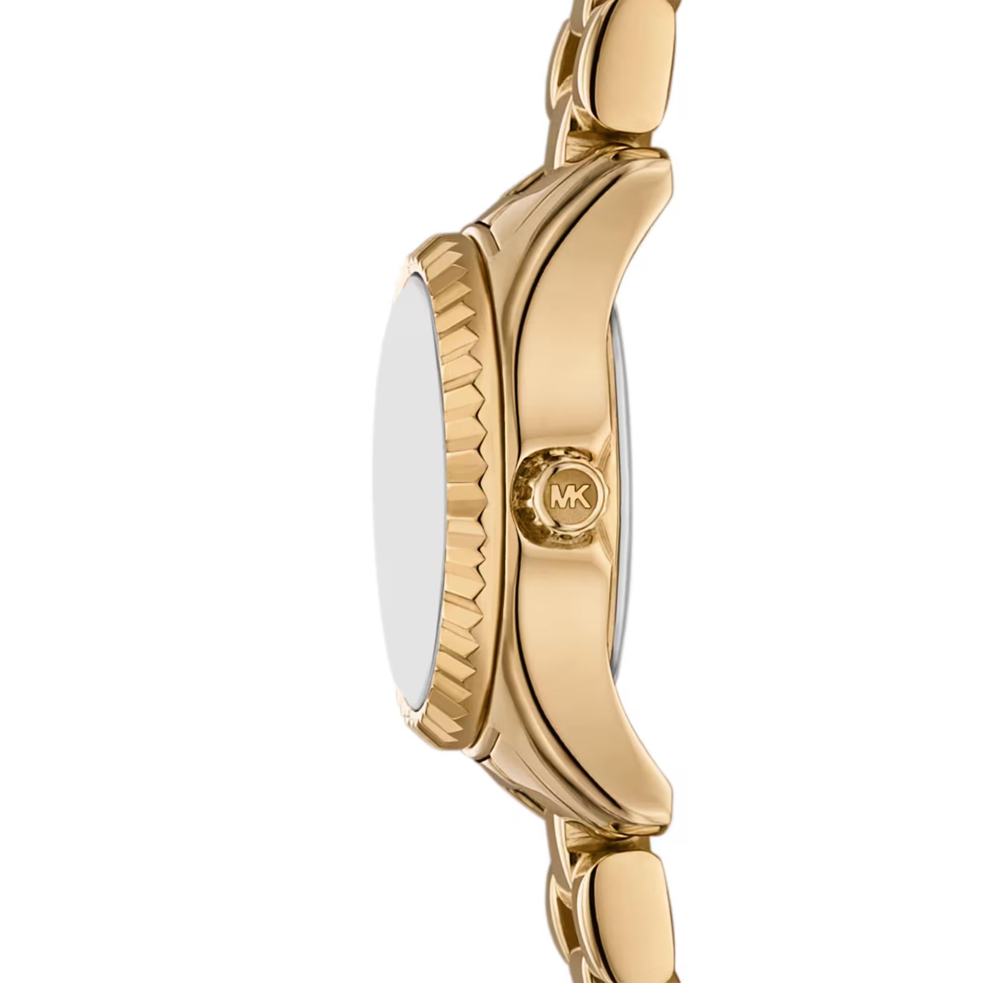 Michael Kors Lexinfton Quartz Gold Dial Steel Strap Women's Watch MK4862