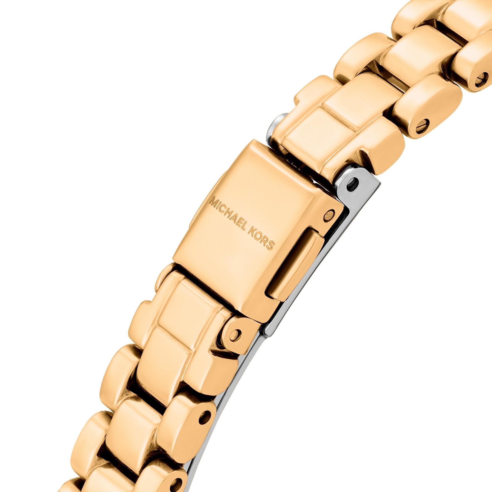 Michael Kors Lexinfton Quartz Gold Dial Steel Strap Women's Watch MK4862