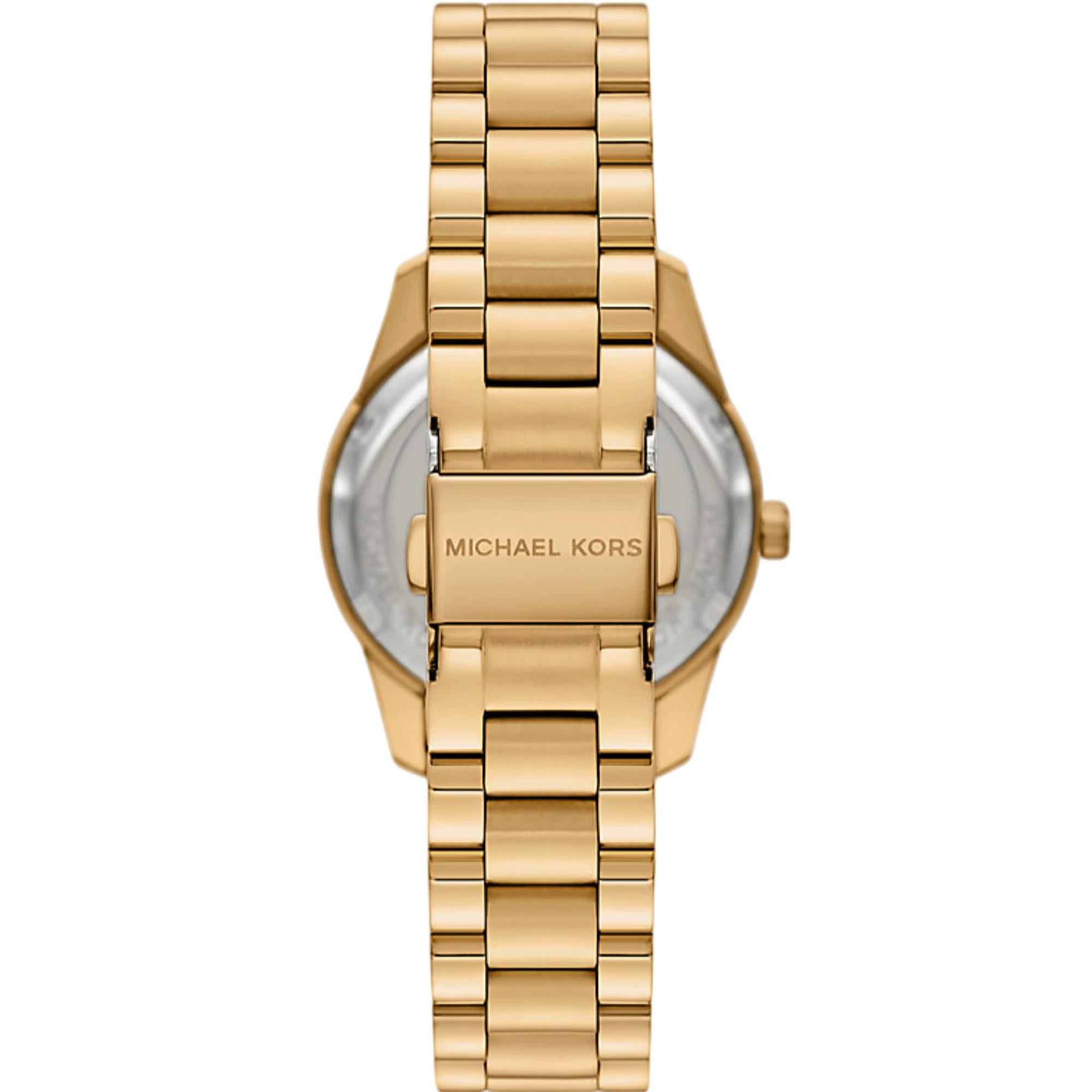 Michael Kors Mini Lexington Pave Emerald Green Dial Steel Strap Women's Watch MK4924