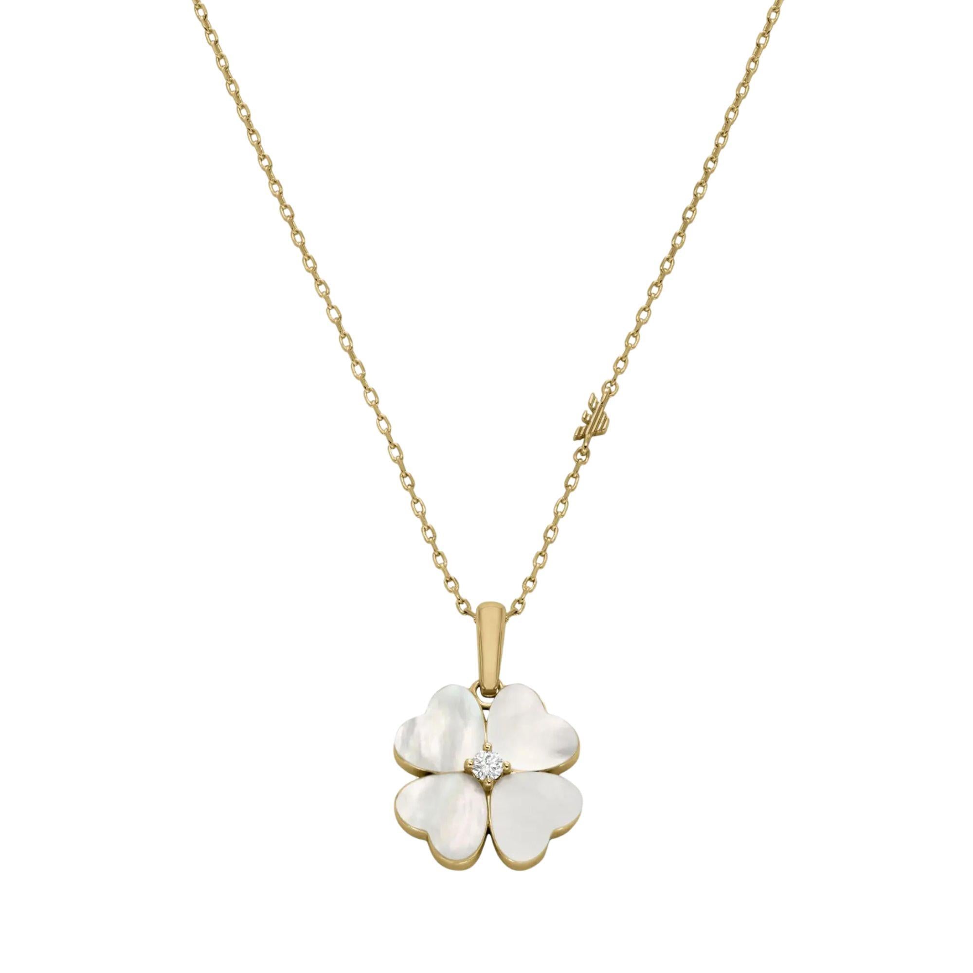 Emporio Armani Sentimental Pendant Clover Lover Women's Necklace EGS3347710