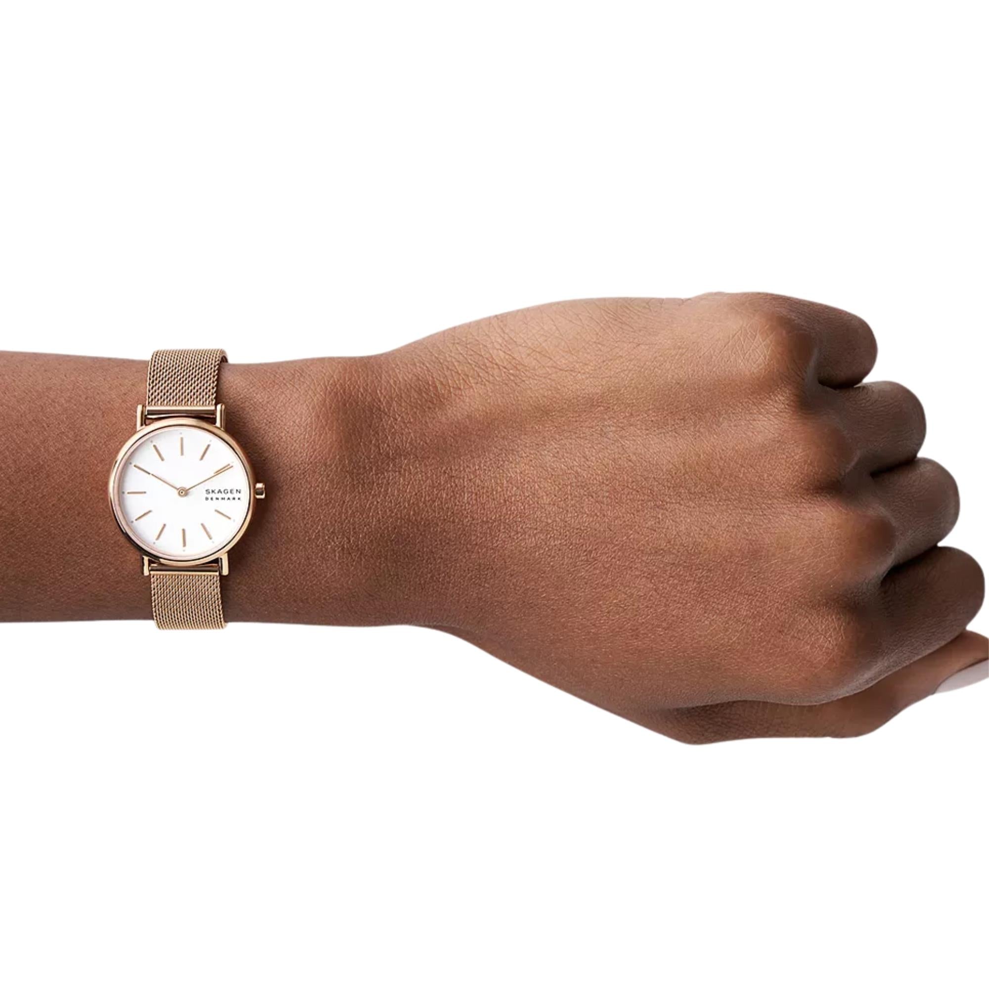 Skagen Signatur Lille Quartz White Dial Steel Strap Women's Watch SKW2694