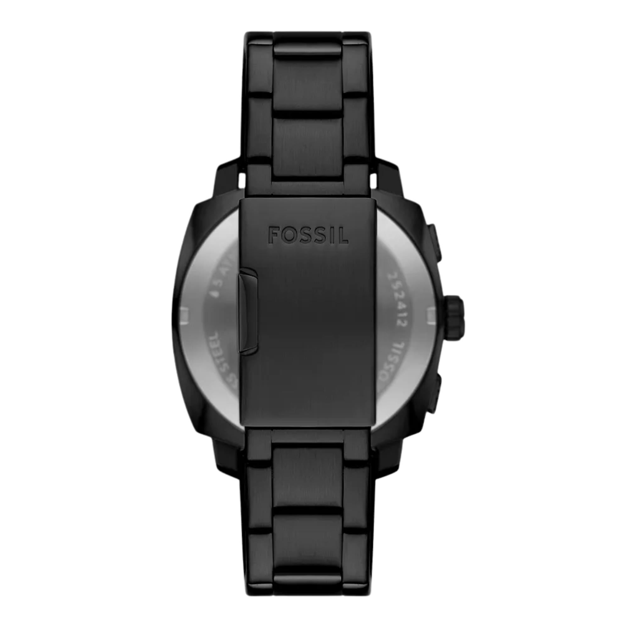 Fossil Machine 44mm Chronograph Black Dial Steel Mens Quartz Watch FS6097