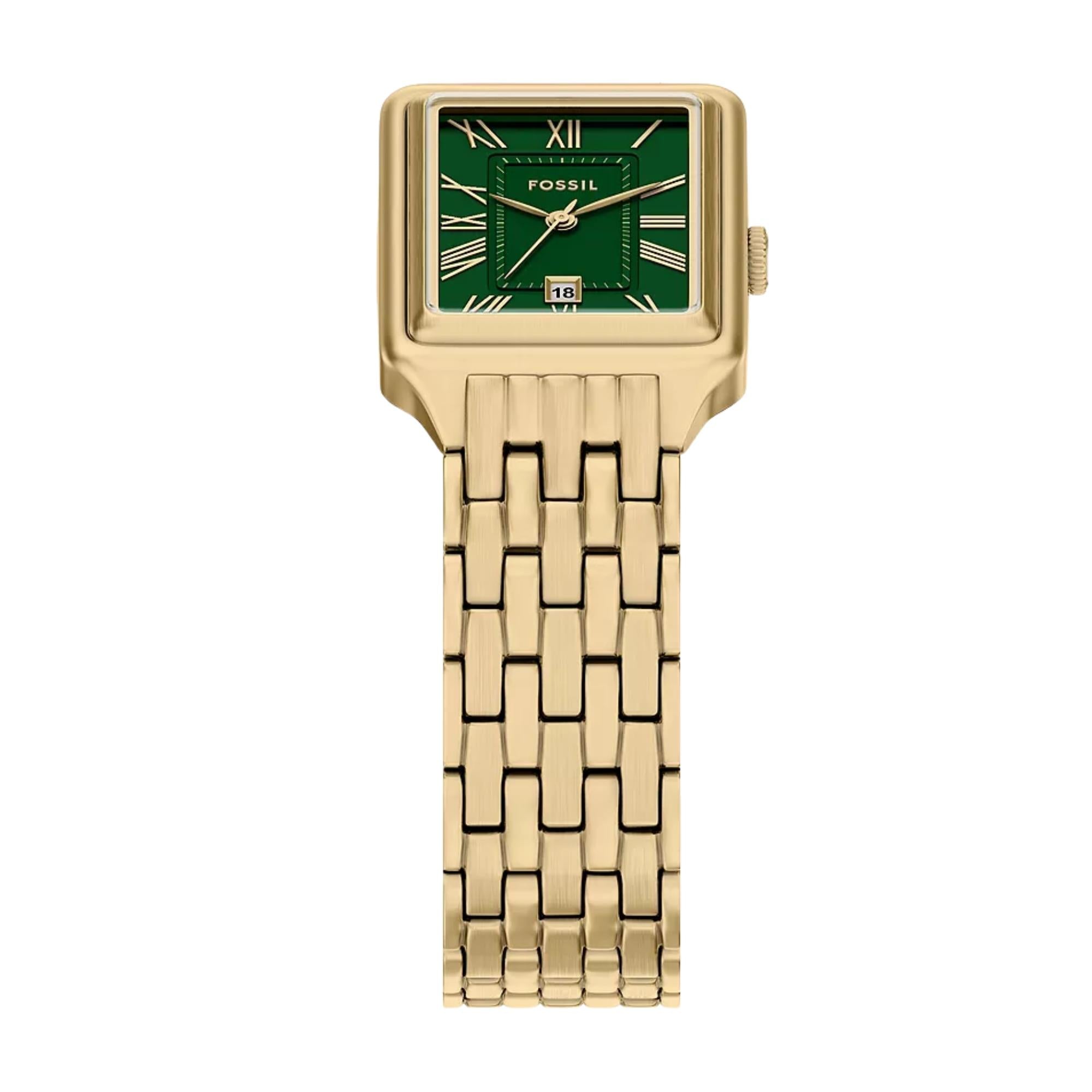 Fossil Raquel Three-Hand Quartz Green Dial Steel Strap Women's Watch ES5452