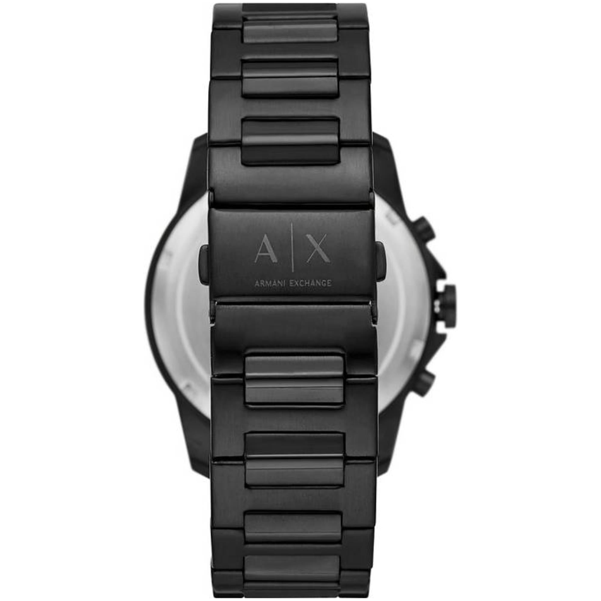 Armani Exchange Banks Chronograph Black Dial Steel Strap Men's Watch and Bracelet AX7163SET