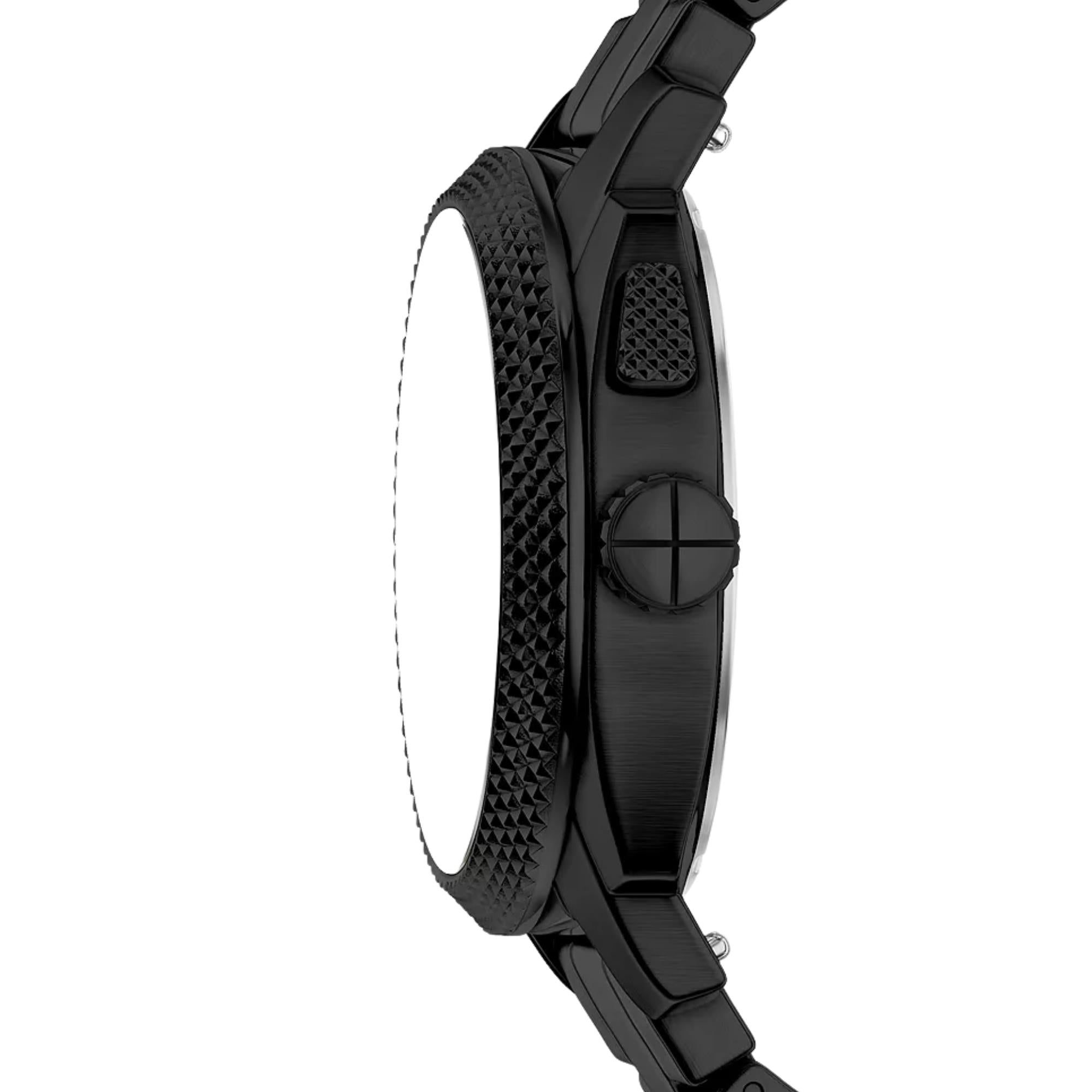 Fossil Machine Big Tic Digi-AnalogueBlack Dial Steel Strap Men's Watch FS6156