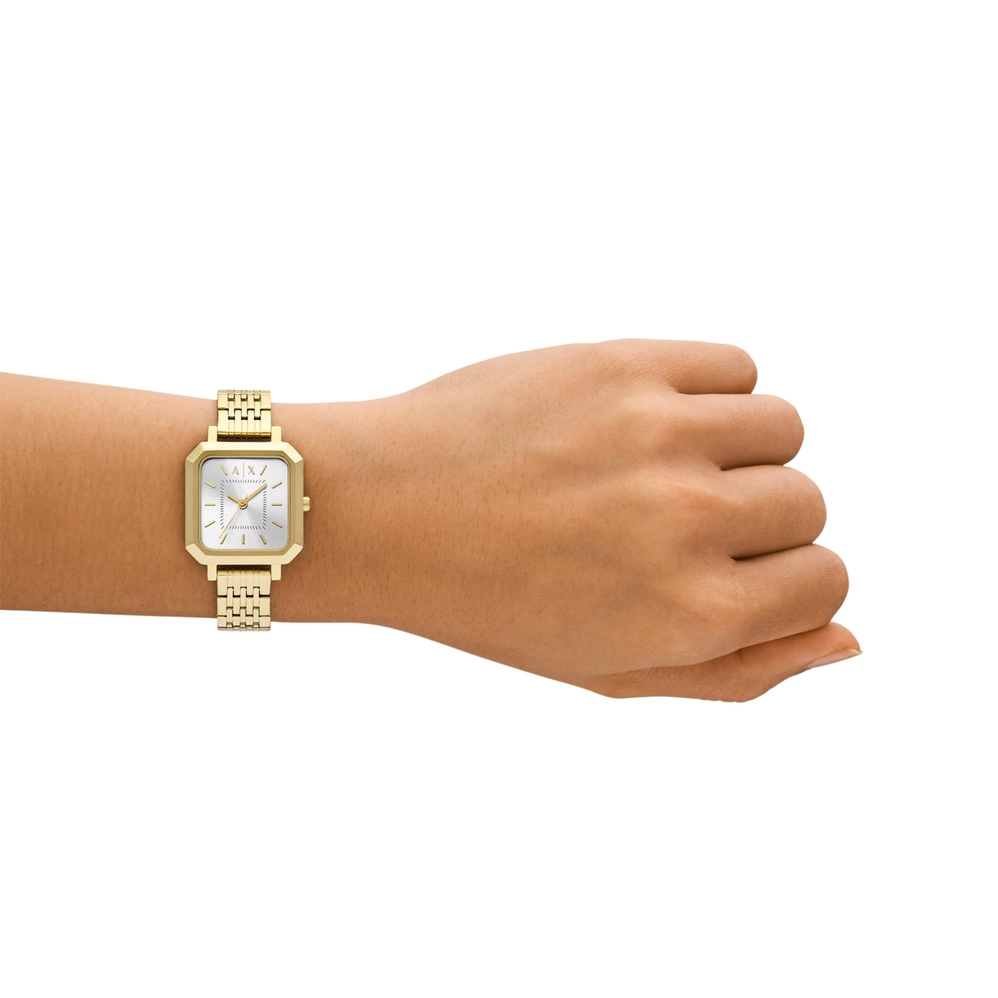 Armani Exchange Leila 27mm Silver Dial Steel Ladies Quartz Watch AX5725