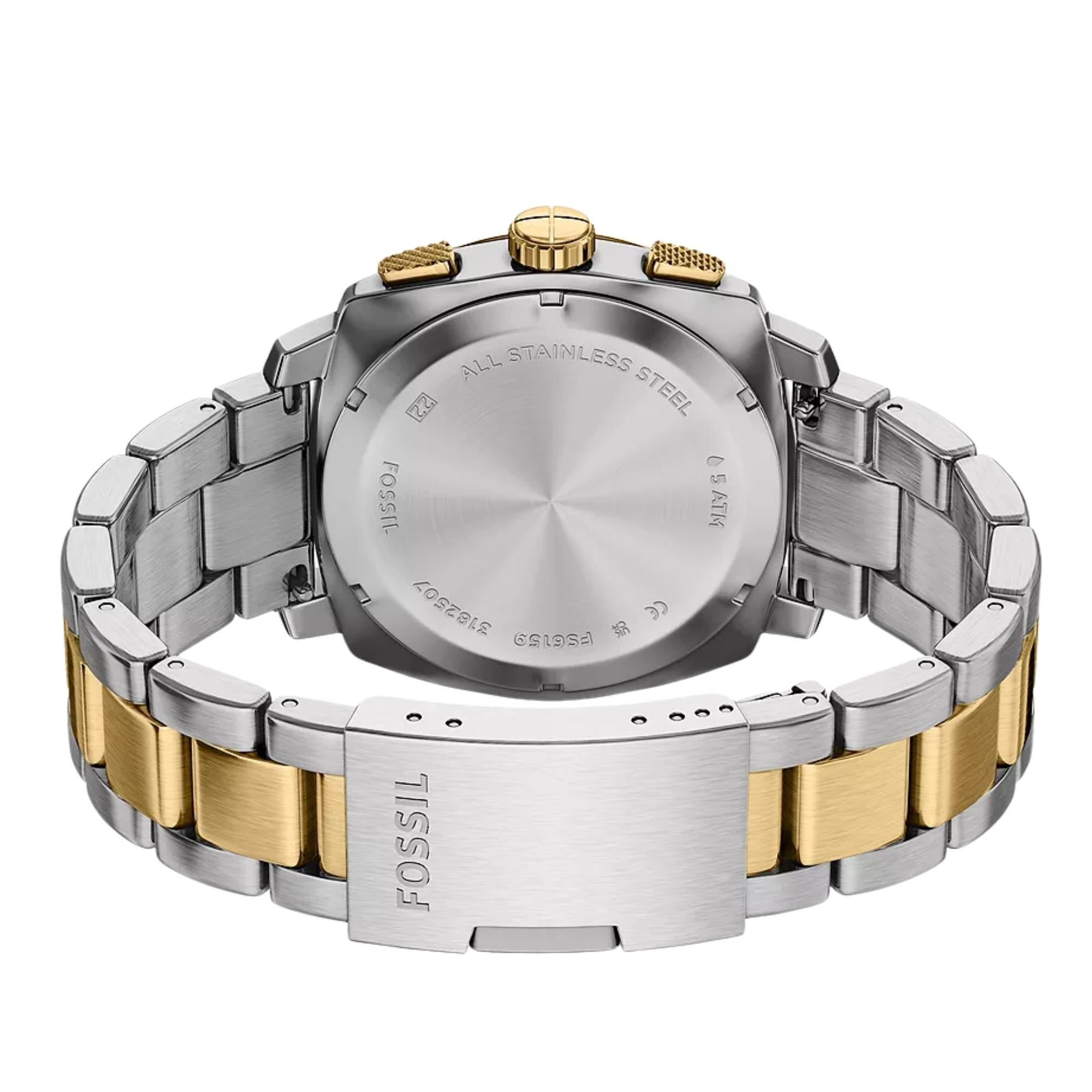 Fossil Machine Chronograph Black Dial Steel Strap Men's Watch FS6159