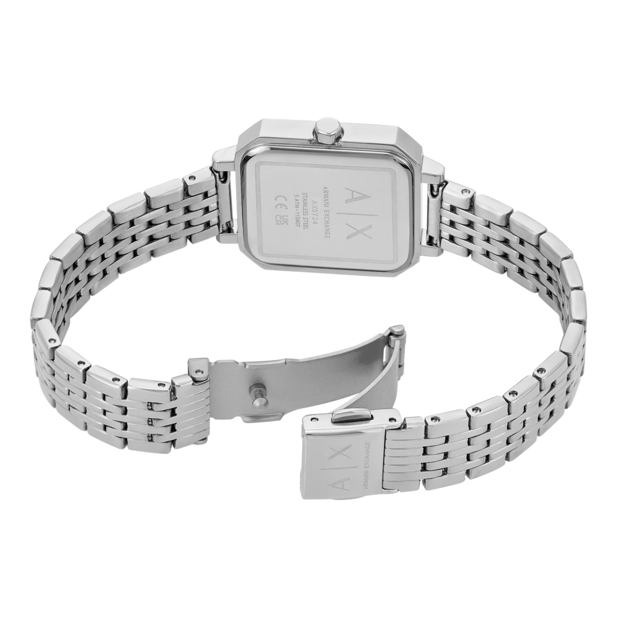 Armani Exchange Leila 27mm Silver Dial Steel Ladies Quartz Watch AX5724