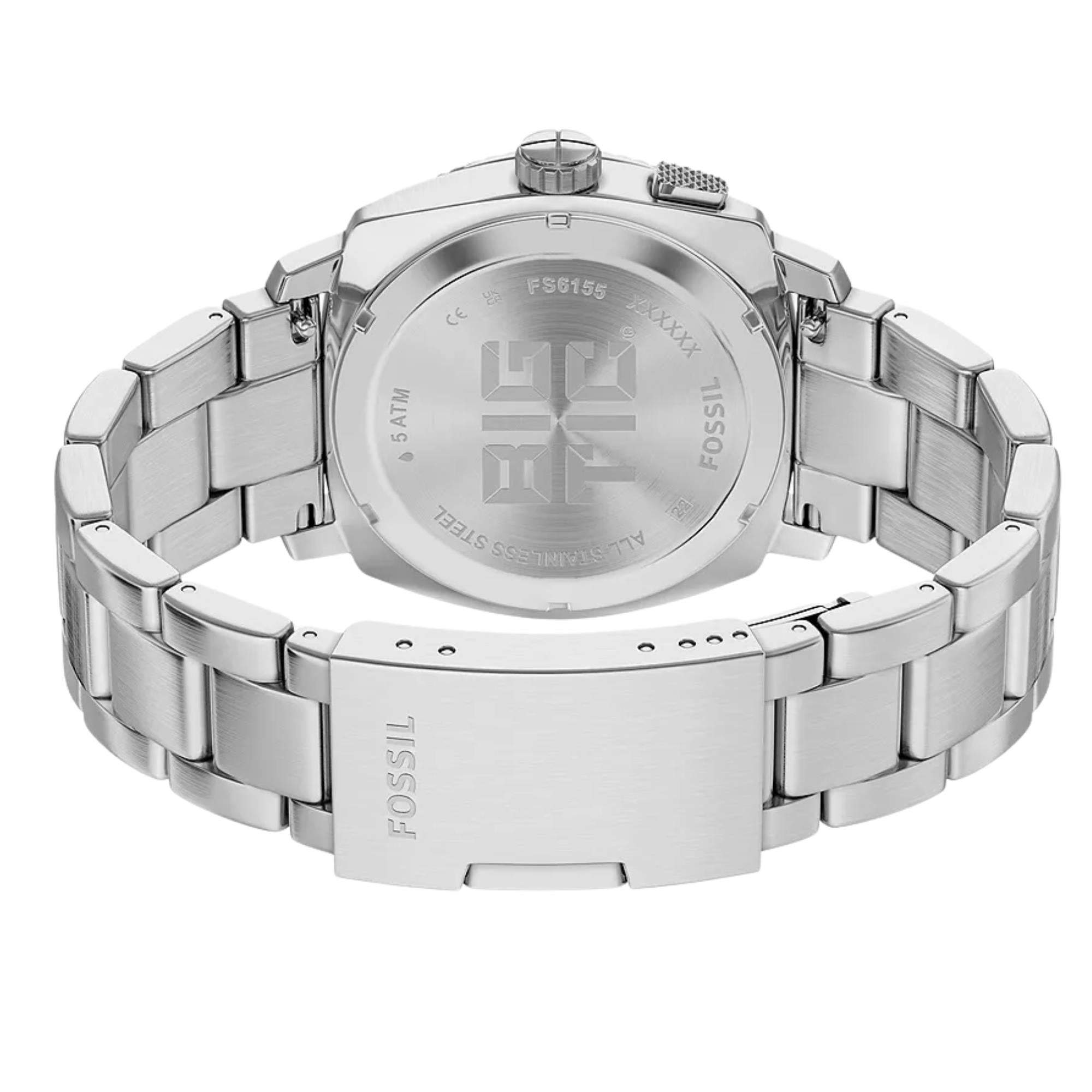 Fossil Machine Big Tic Digi-Analogue Black Dial Steel Watch FS6155
