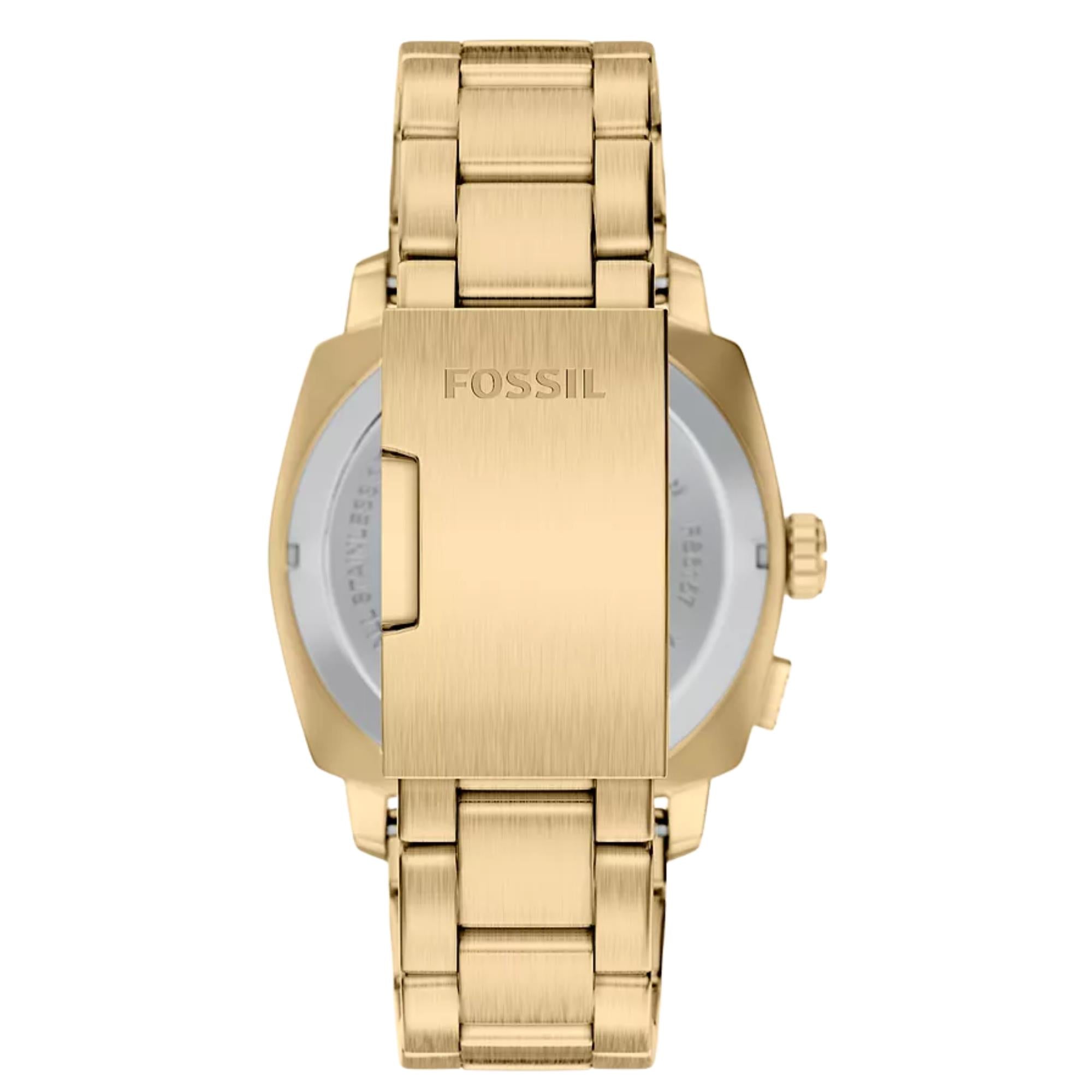 Fossil Machine Big Tic Digi-Analogue Black Dial Steel Strap Men's Watch FS6157