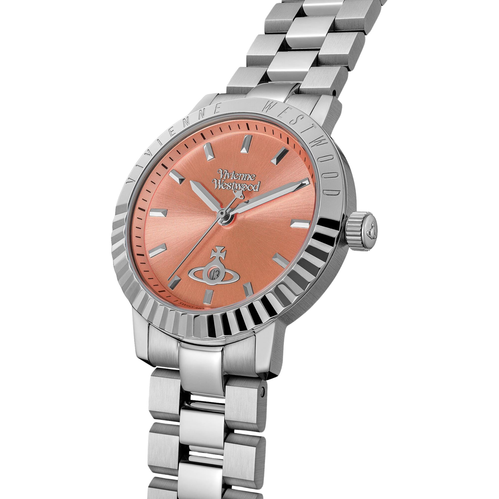 Vivienne Westwood Dulwich Quartz Pink Dial Steel Strap Women's Watch VV307COSL