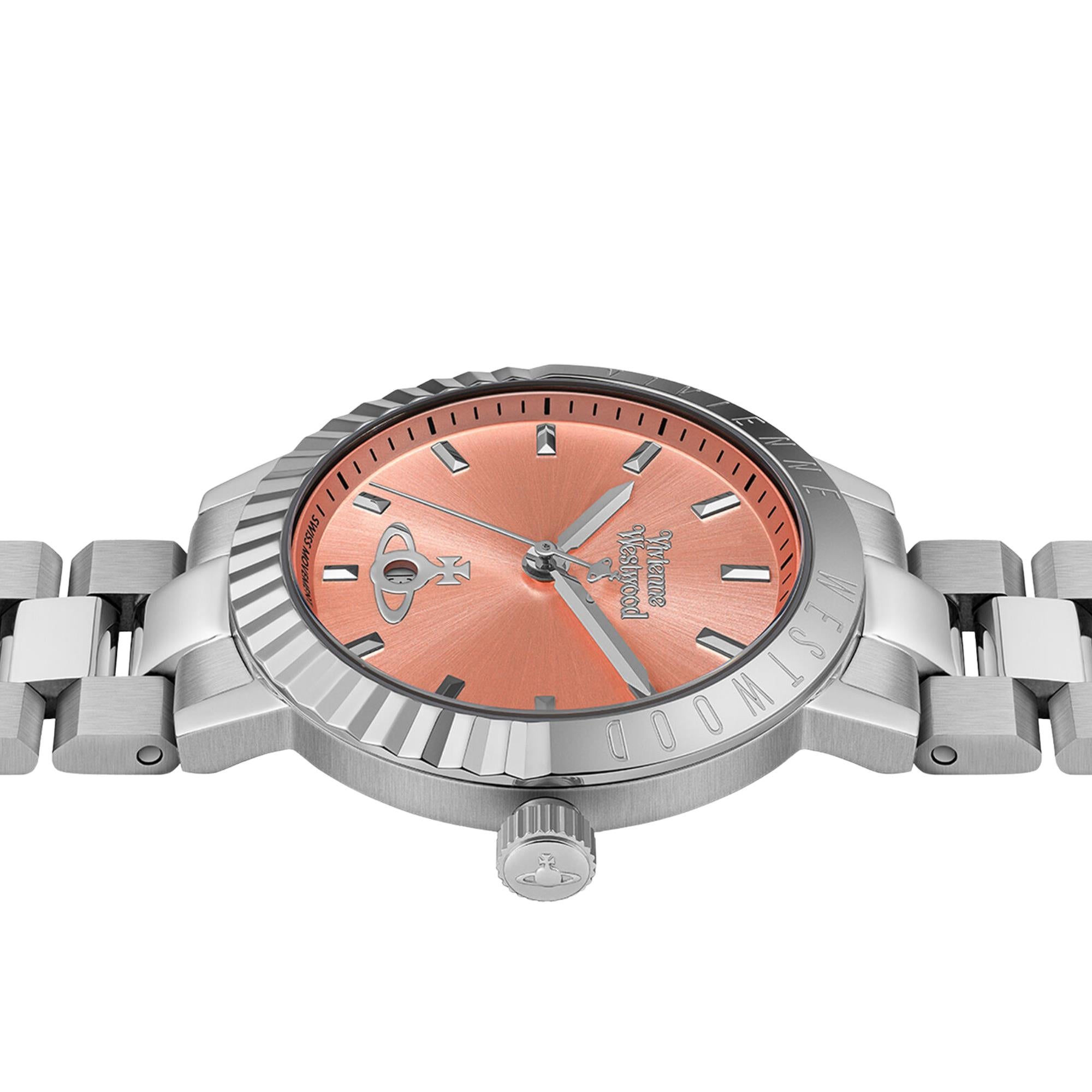 Vivienne Westwood Dulwich Quartz Pink Dial Steel Strap Women's Watch VV307COSL