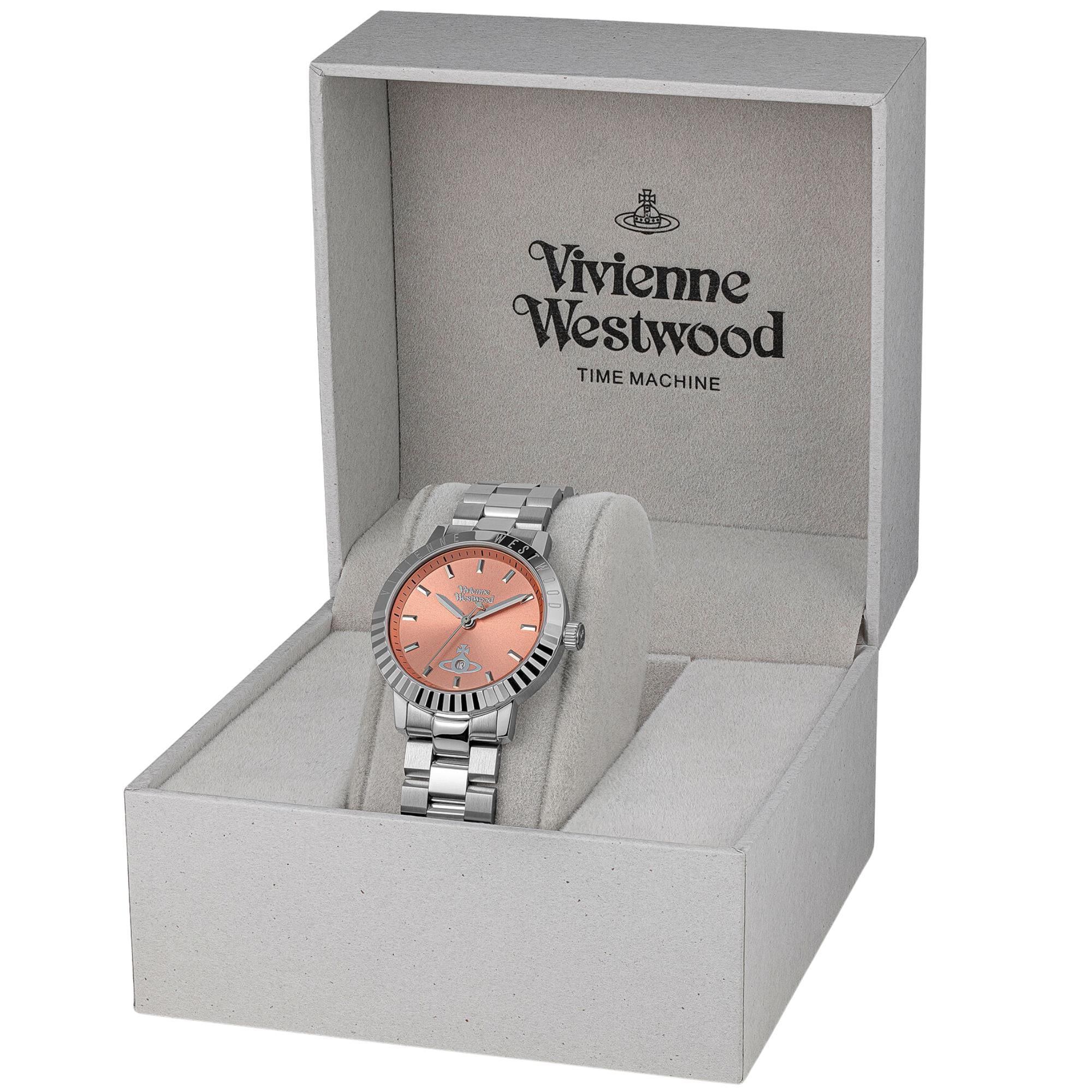 Vivienne Westwood Dulwich Quartz Pink Dial Steel Strap Women's Watch VV307COSL