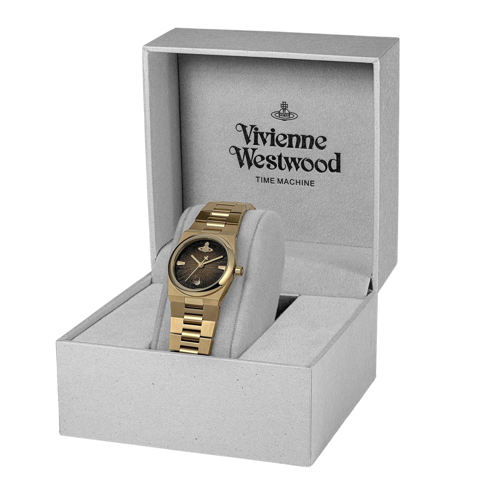 Vivienne Westwood The Hoxton Quartz Black Dial Steel Strap Women's Watch VV332MTGD