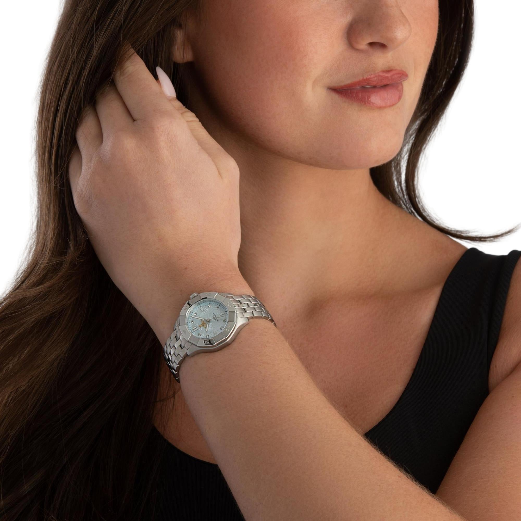 Vivienne Westwood The Brompton  Blue Dial Steel Strap Women's Watch VV341LBLSL