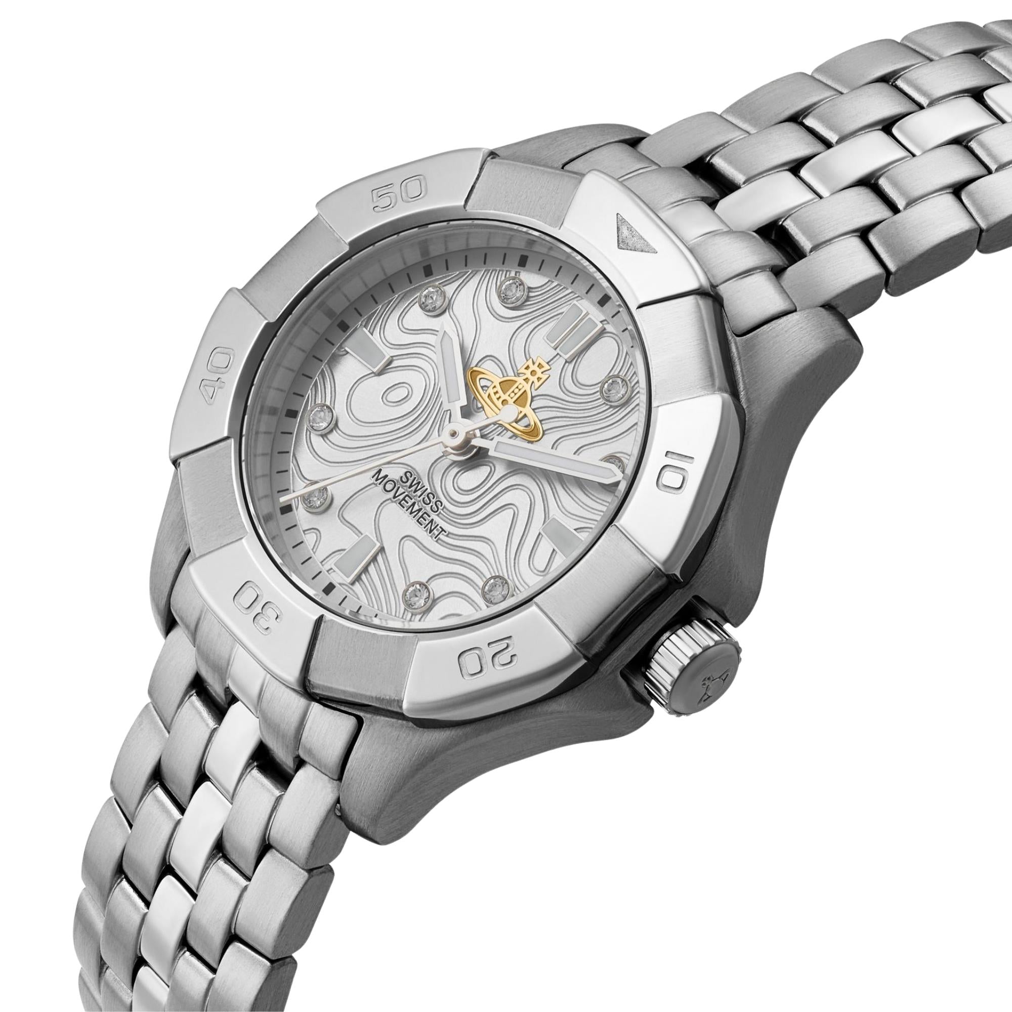 Vivienne Westwood The Brompton Silver Dial Steel Strap Women's Watch VV341WSSL