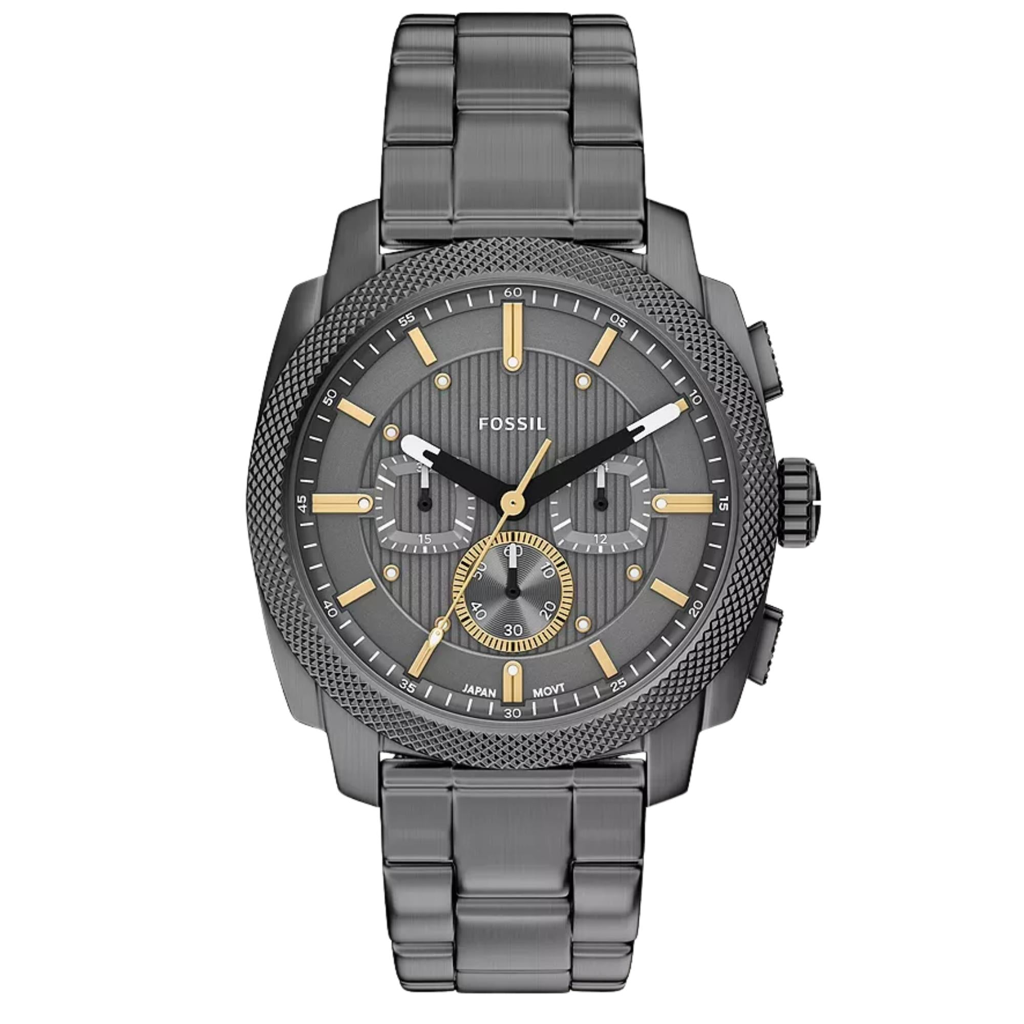 Fossil Machine Chronograph Grey Dial Steel Strap Men's Watch FS6160