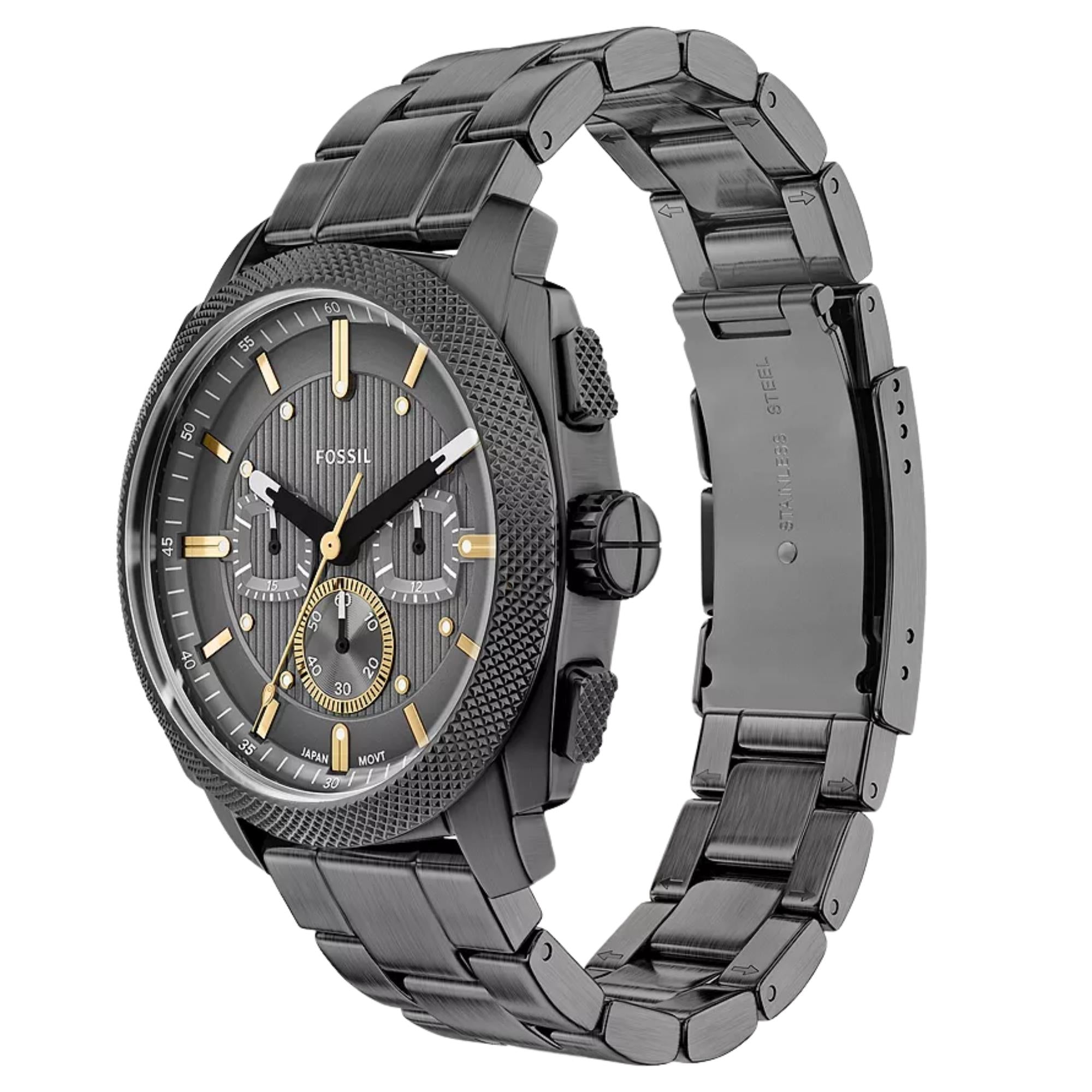 Fossil Machine Chronograph Grey Dial Steel Strap Men's Watch FS6160