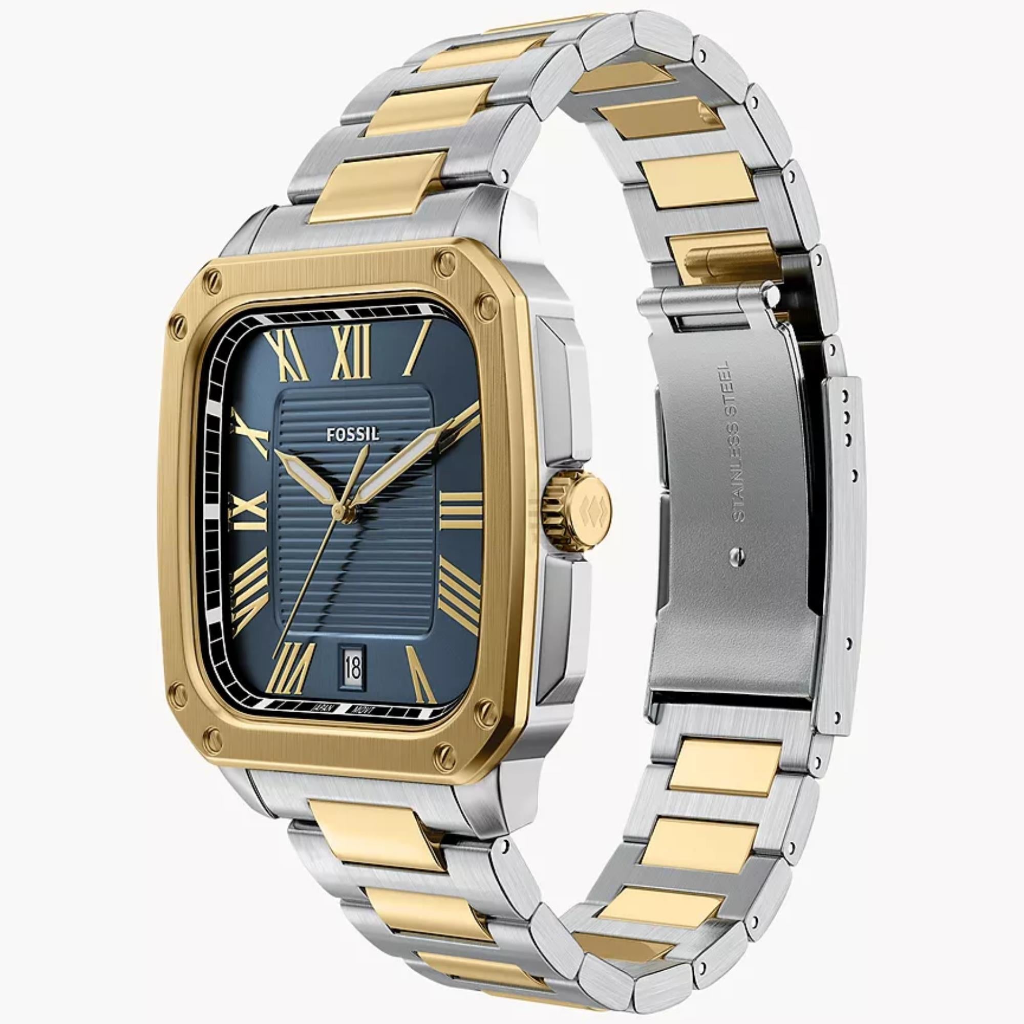 Fossil Crosby 42mm Blue Dial Steel Mens Quartz Watch FS6161