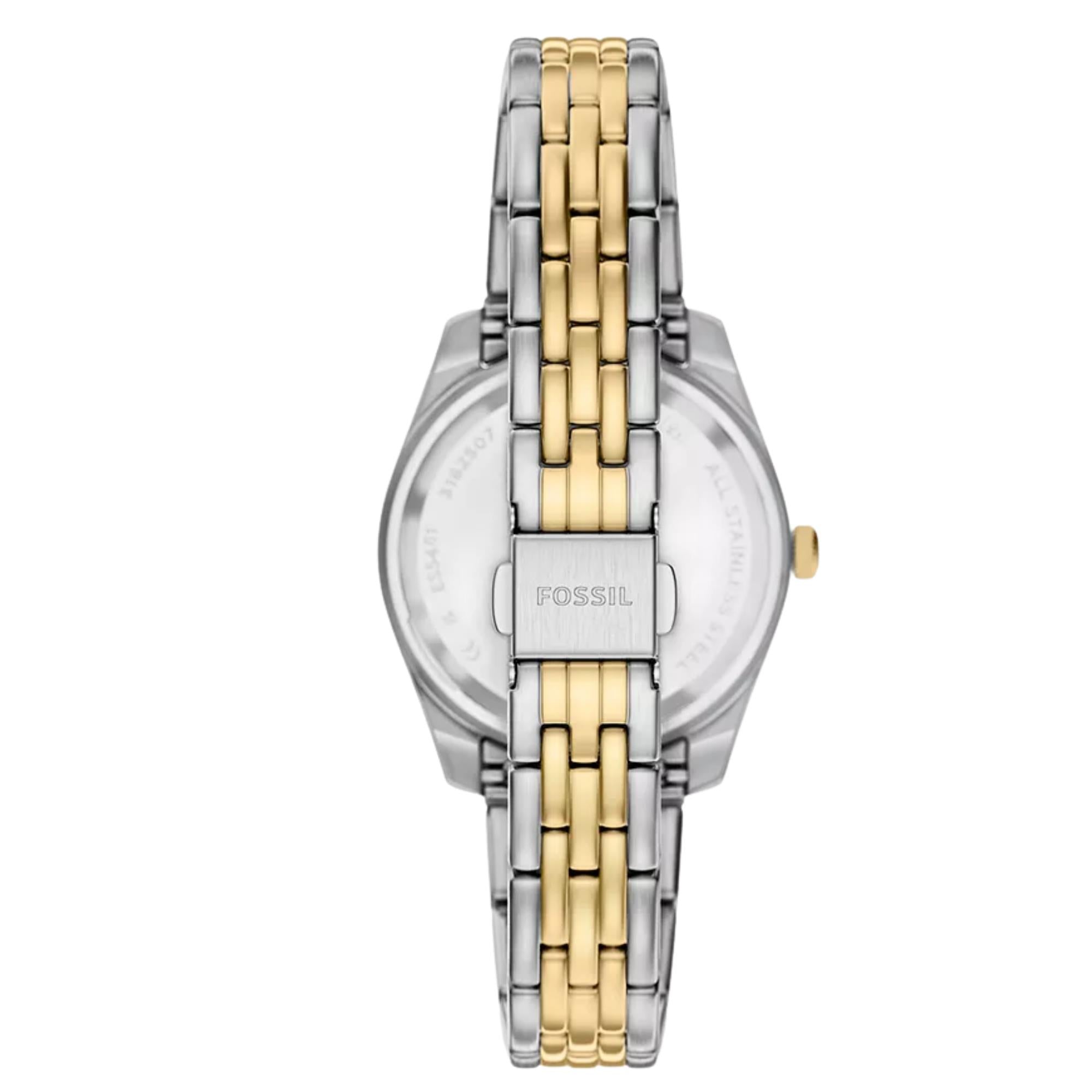 Fossil Scarlette Quartz Pink Dial Steel Strap Women's Watch ES5461