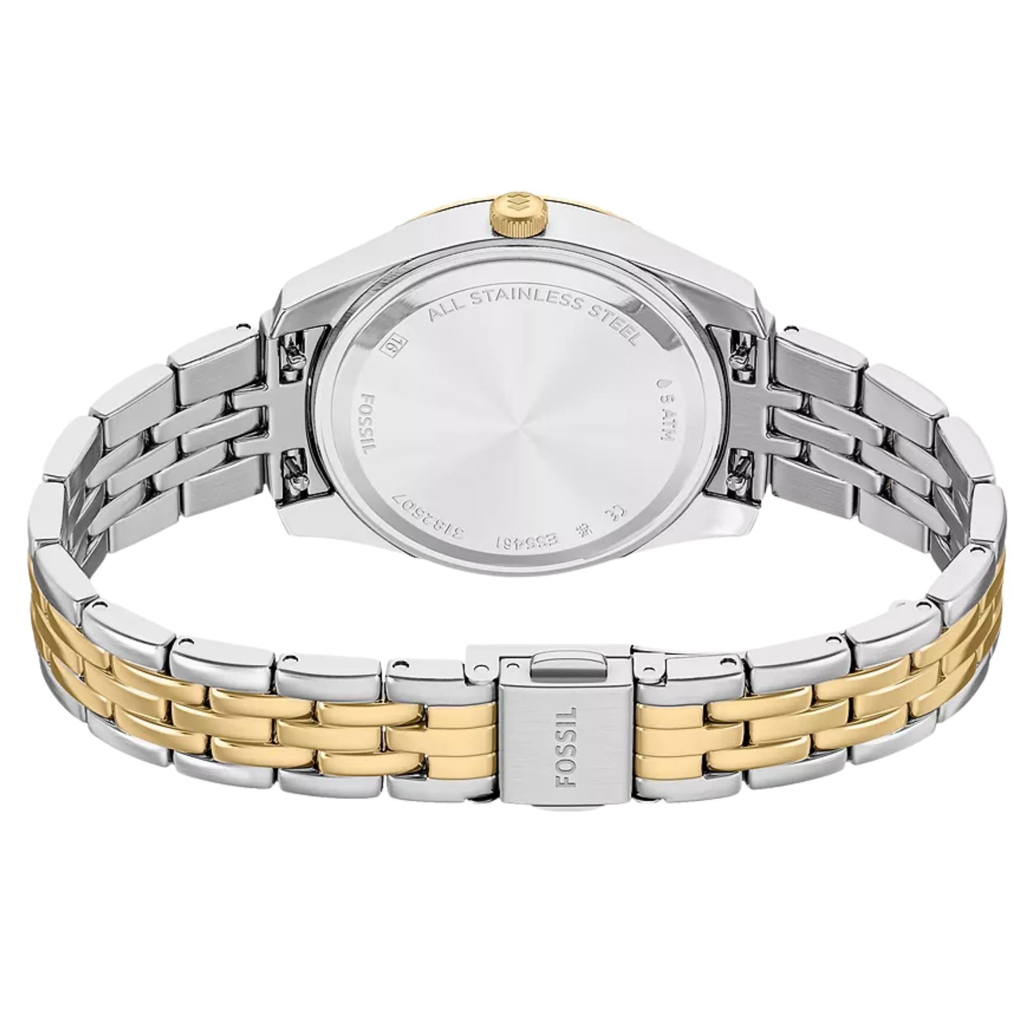 Fossil Scarlette Quartz Pink Dial Steel Strap Women's Watch ES5461