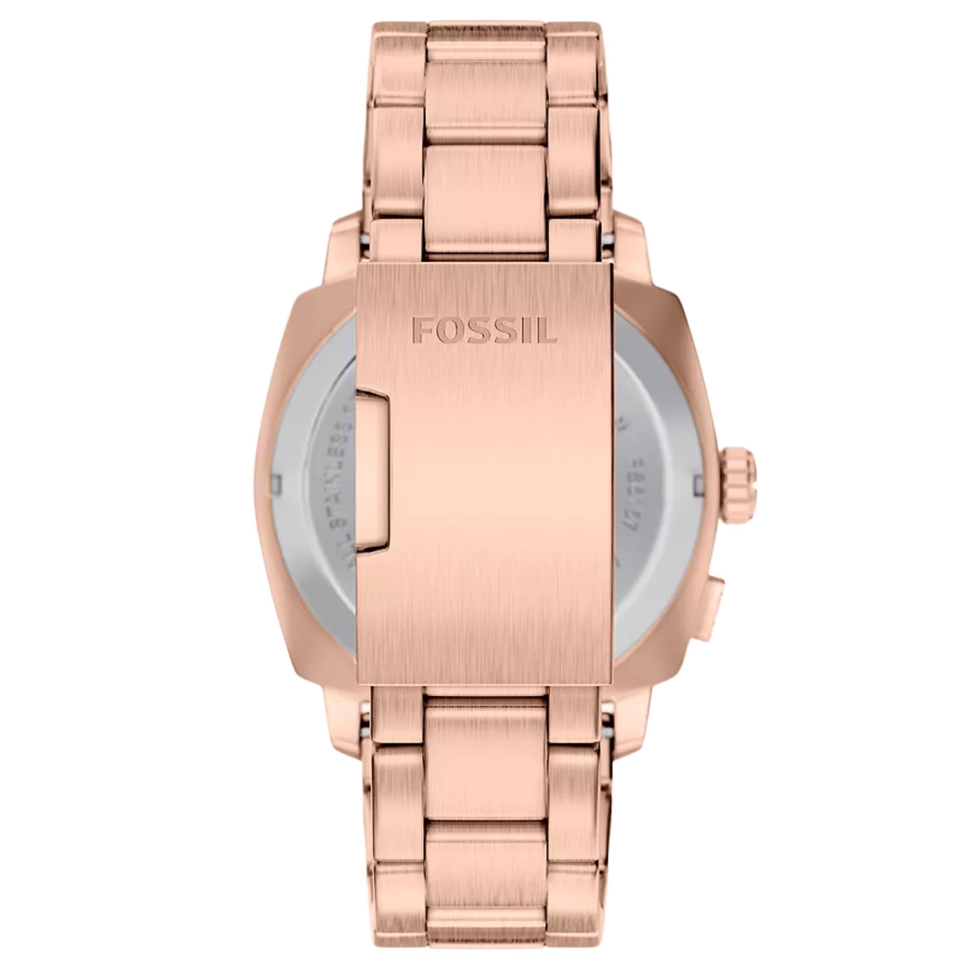 Fossil Machine Big Tic Black Digi-Analogue Steel Strap Men's Watch FS6158