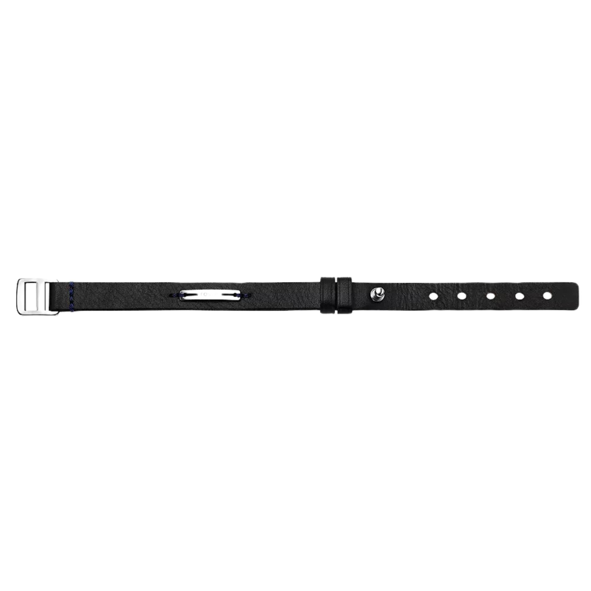Fossil Machine Rugged Midnight Blue and Black Leather Strap Men's Bracelet JF04964040