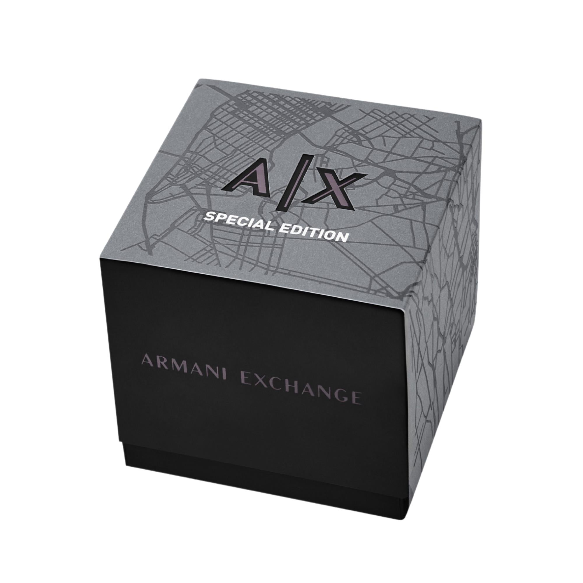 Armani Exchange Sync Chronograph Black Dial Steel Strap Men's Watch AX4294