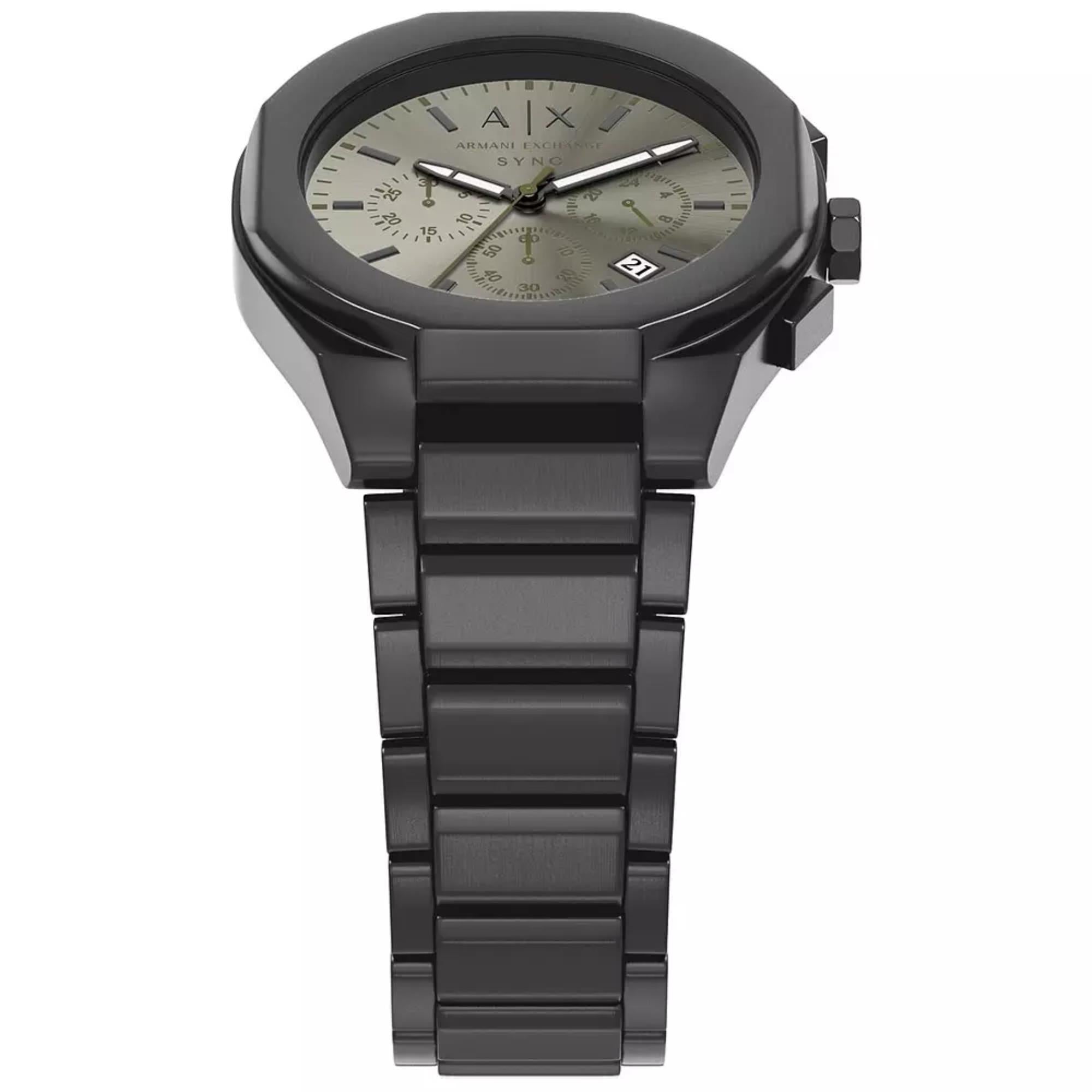Armani Exchange Sync Chronograph Grey Dial Gunmetal Steel Strap Men's Watch AX4296