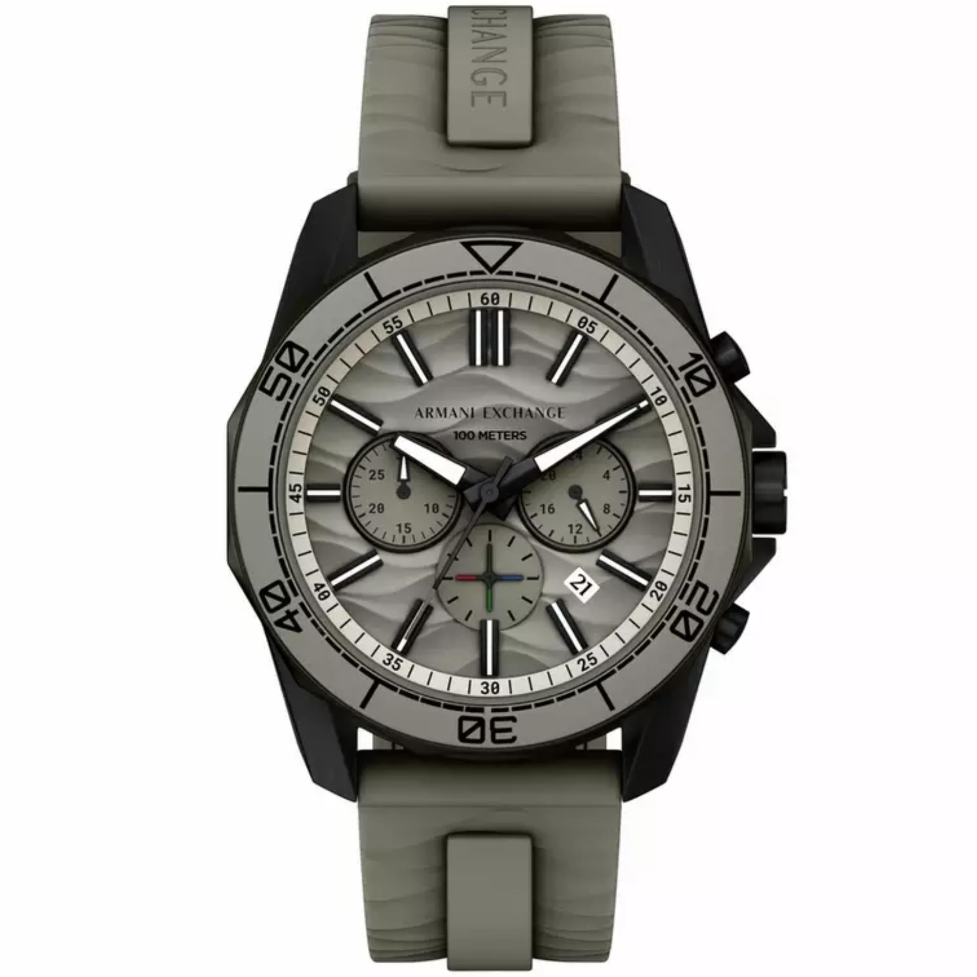 Armani Exchange Spencer Chronograph Grey Dial Silicone Strap Men's Watch AX1971