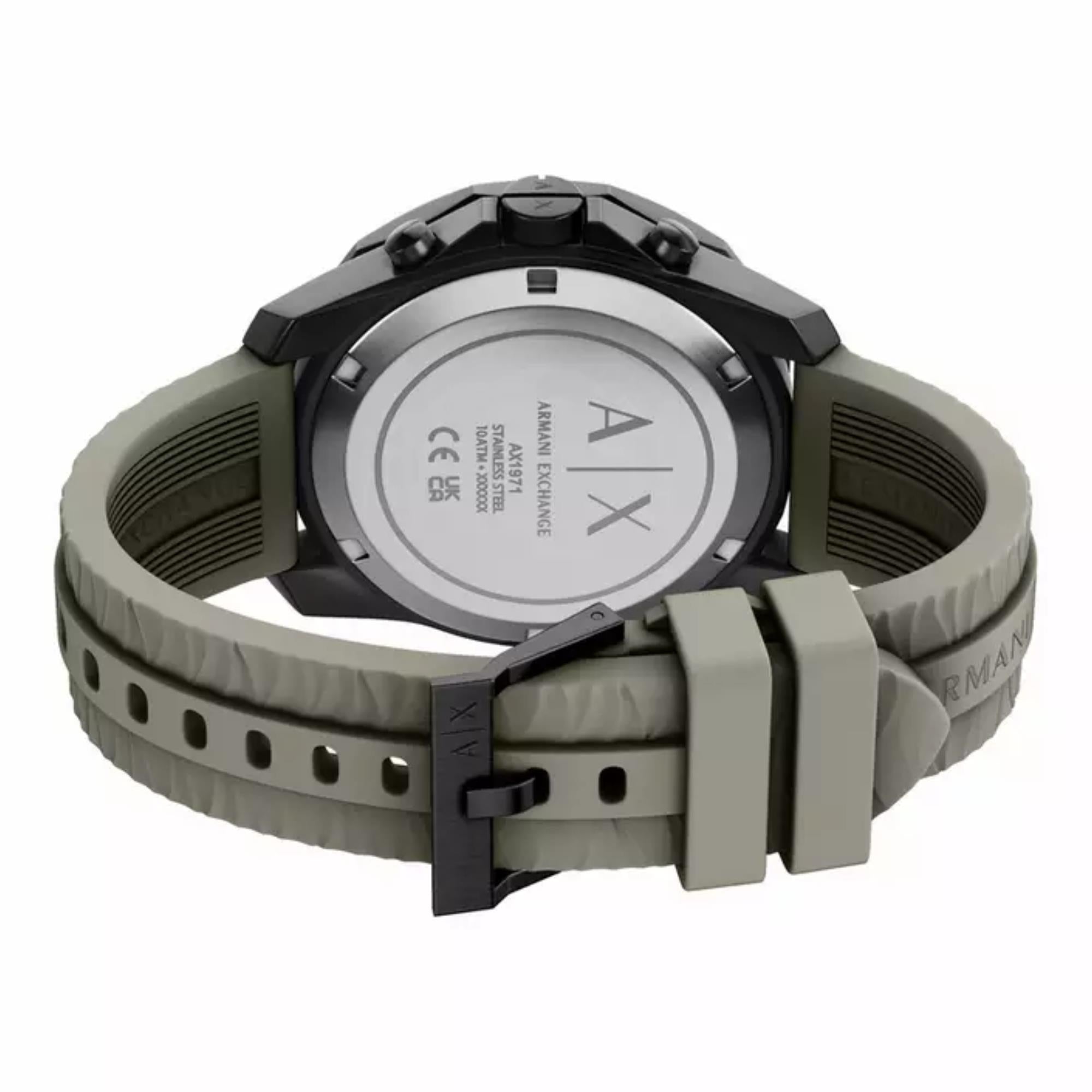 Armani Exchange Spencer Chronograph Grey Dial Silicone Strap Men's Watch AX1971