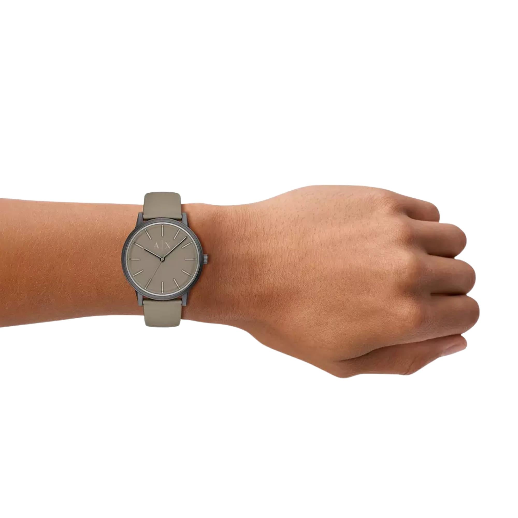 Armani Exchange Cayde 42mm Brown Dial Leather Mens Quartz Watch AX2766