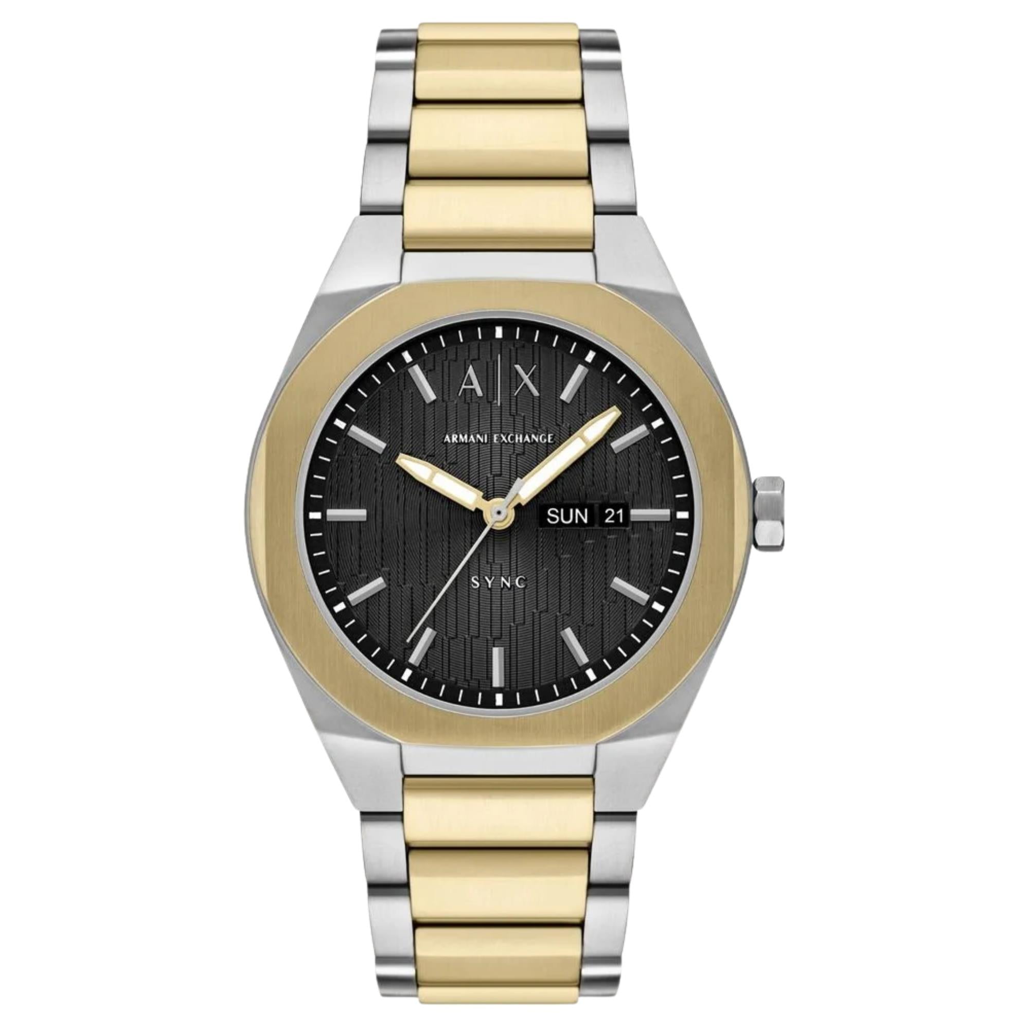 Armani Exchange Sync 42mm Black Dial Steel Mens Quartz Watch AX4298